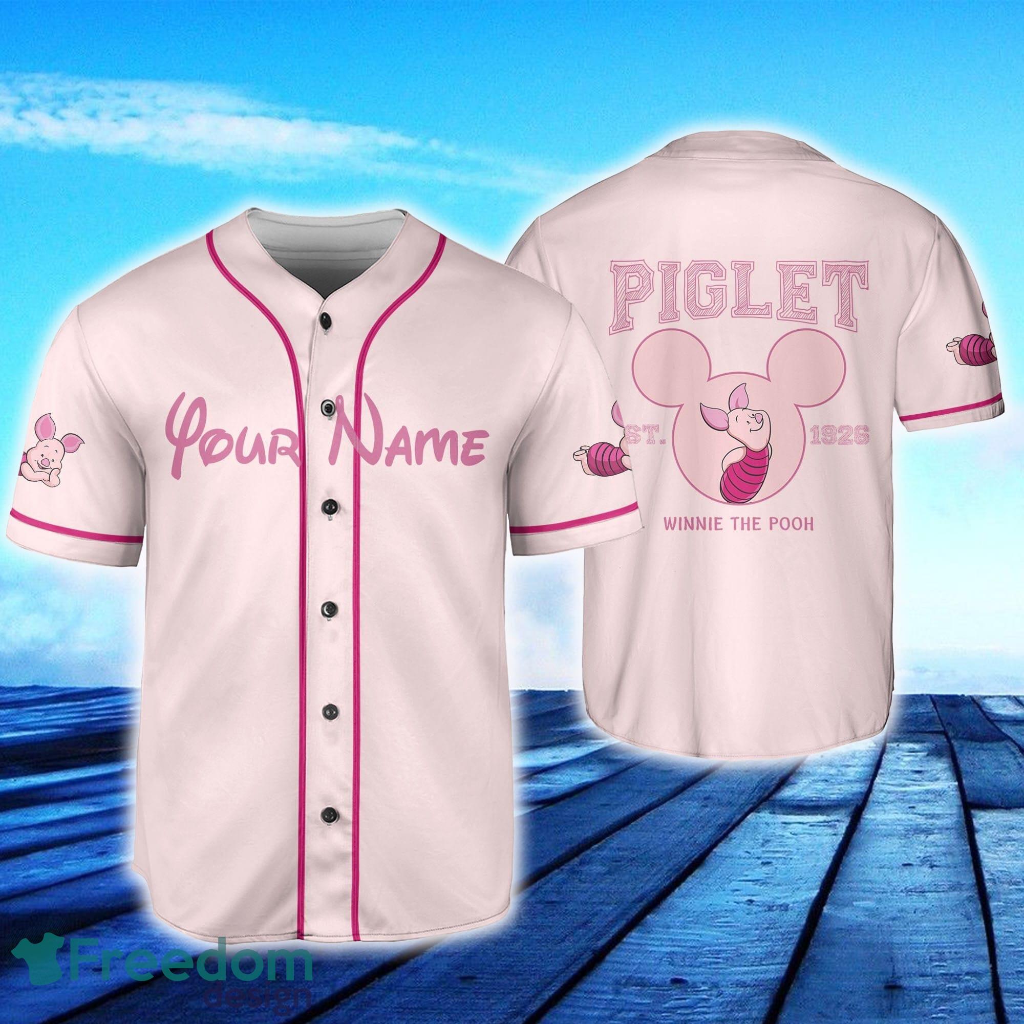 Winnie The Pooh Piglet Custom Name Baseball Jersey Disney Men And Women Gift For Fans - Winnie The Pooh Piglet Custom Name Baseball Jersey Disney Men And Women Gift For Fans