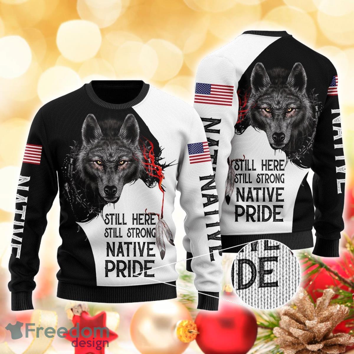 Wolf – Native Pride 3D Sweater Ugly Christmas Sweater For Men Women Product Photo 1