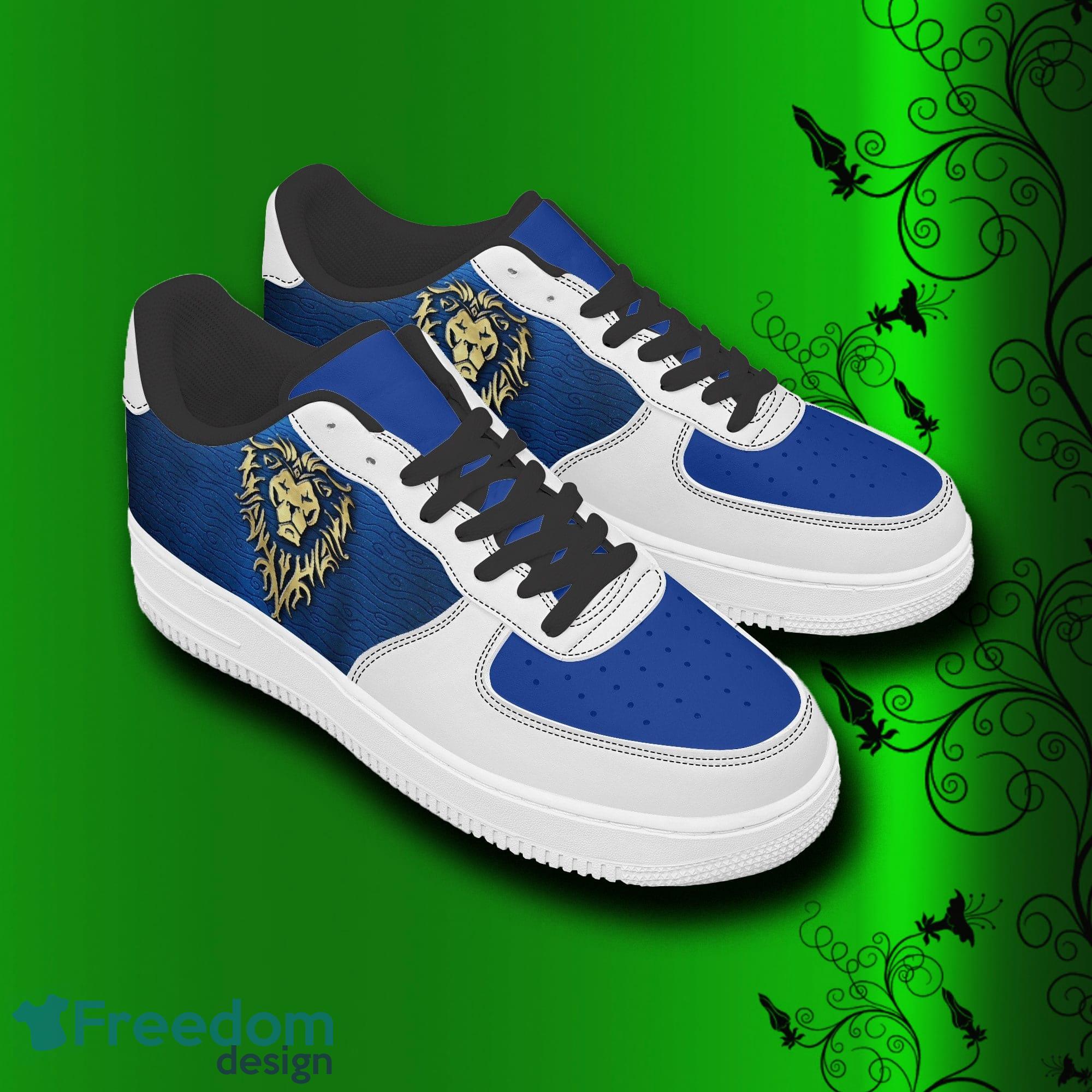 World of Warcraft Alliance Air Force Shoes Printed Unisex For Men And Women Gift - World of Warcraft Shoes, Alliance sneakers, leather low tops for men, women, kids, unisex birthday gift, not af1, Christmas_1
