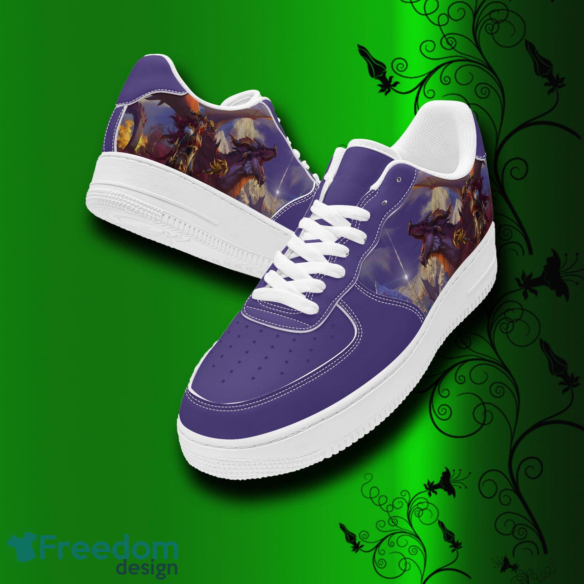 World of Warcraft Dragonflight Air Force Shoes Style 2 Printed Unisex For Men And Women Gift - World of Warcraft Dragonflight Shoes, sneakers, leather low tops for men, women, kids, unisex birthday gift, not af1, Christmas_2