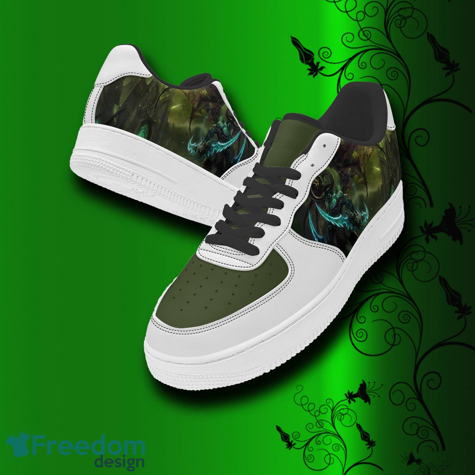 World of Warcraft Illidan Air Force Shoes Printed Unisex For Men And Women Gift - World of Warcraft Shoes, Illidan sneakers, leather low tops for men, women, kids, unisex birthday gift, not af1, Christmas_2