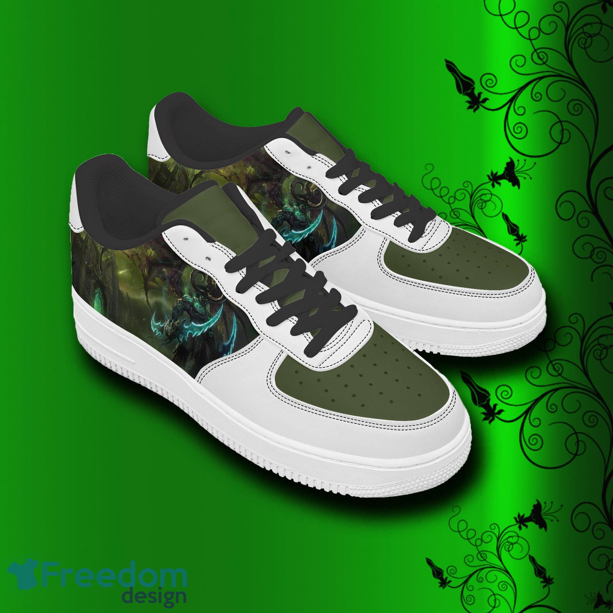 World of Warcraft Illidan Air Force Shoes Printed Unisex For Men And Women Gift - World of Warcraft Shoes, Illidan sneakers, leather low tops for men, women, kids, unisex birthday gift, not af1, Christmas_1