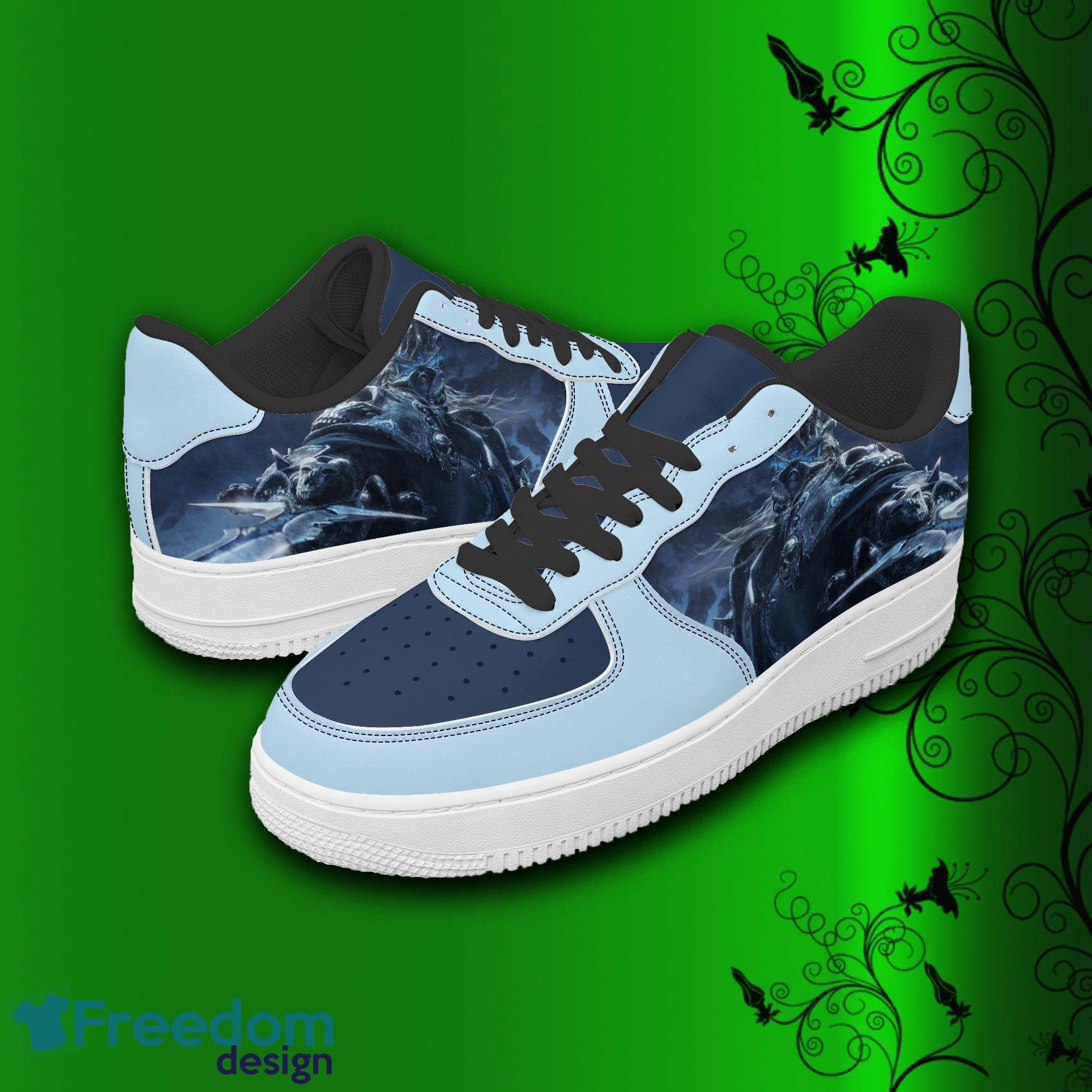 World of Warcraft Lich King Air Force Shoes Printed Unisex For Men And Women Gift - World of Warcraft Shoes, Lich King sneakers, leather low tops for men, women, kids, unisex birthday gift, not af1, Christmas_2