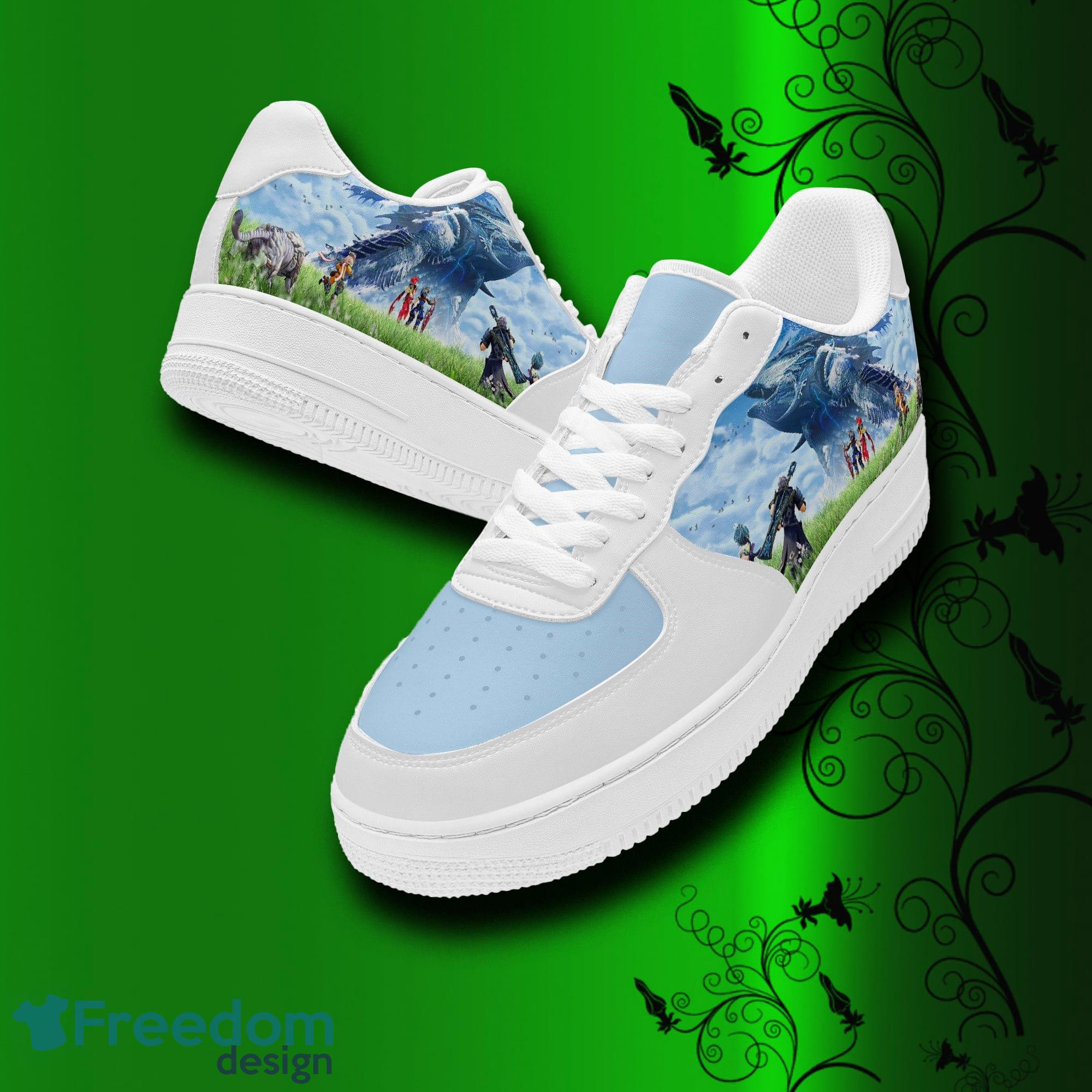 Xenoblade Chronicles anime Air Force Shoes Printed Unisex For Men And Women Gift - Xenoblade Chronicles Shoes, anime sneakers, leather low tops for men, women, kids, unisex birthday gift, not af1, Christmas_2