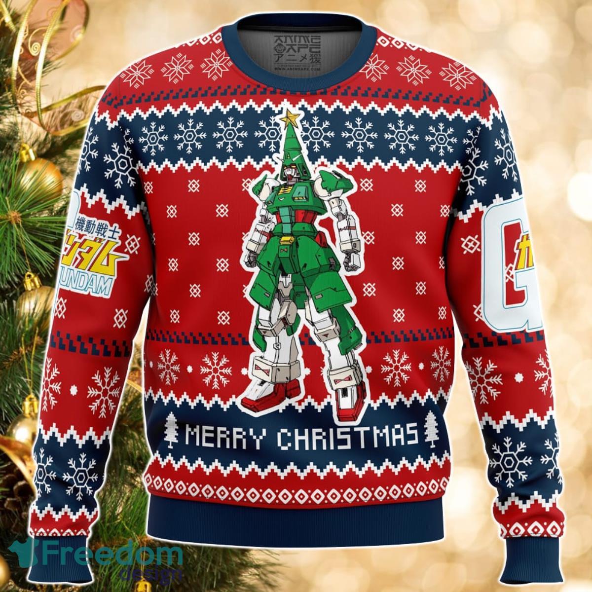 Xmas Tree Gundam Ugly Christmas Sweater Great Gift For Men Women Product Photo 1