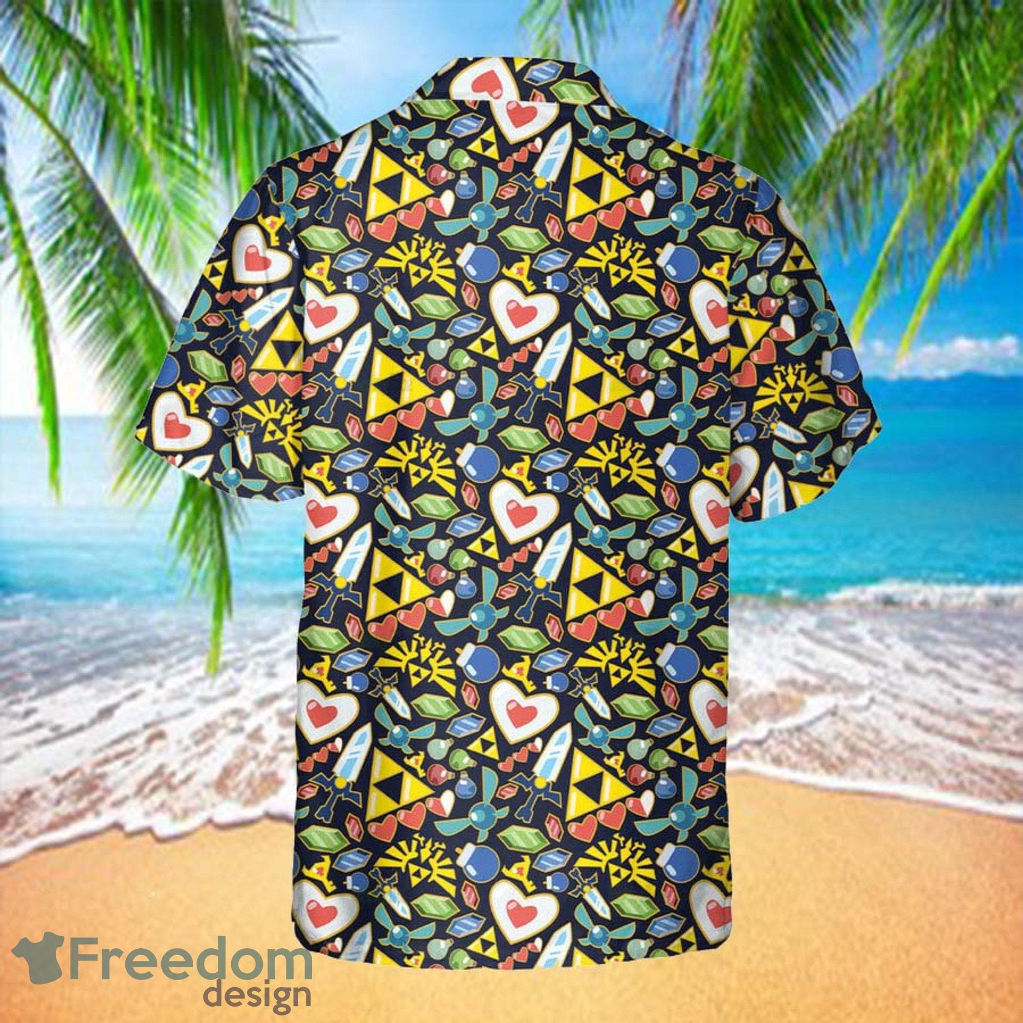 Zelda Pattern 3D Hawaiian Shirt Summer Beach Gift For Men And Women - Zelda Pattern Hawaiian Shirt, The Legend Of Zelda Hawaiian Shirt, Zelda Beach Shirt, Zelda Aloha Shirt, Hylian Summer Shirt, Zelda Fan Shirt_3 Zelda Pattern 3D Hawaiian Shirt Summer Beach Gift For Men And Women - Zelda Pattern Hawaiian Shirt, The Legend Of Zelda Hawaiian Shirt, Zelda Beach Shirt, Zelda Aloha Shirt, Hylian Summer Shirt, Zelda Fan Shirt_3