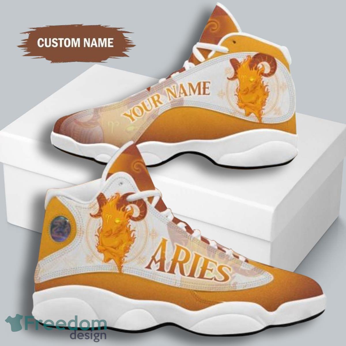 Zodiac Sign Aries Air Jordan 13 Custom Name Sneakers Best Gift For Men And Women Product Photo 1