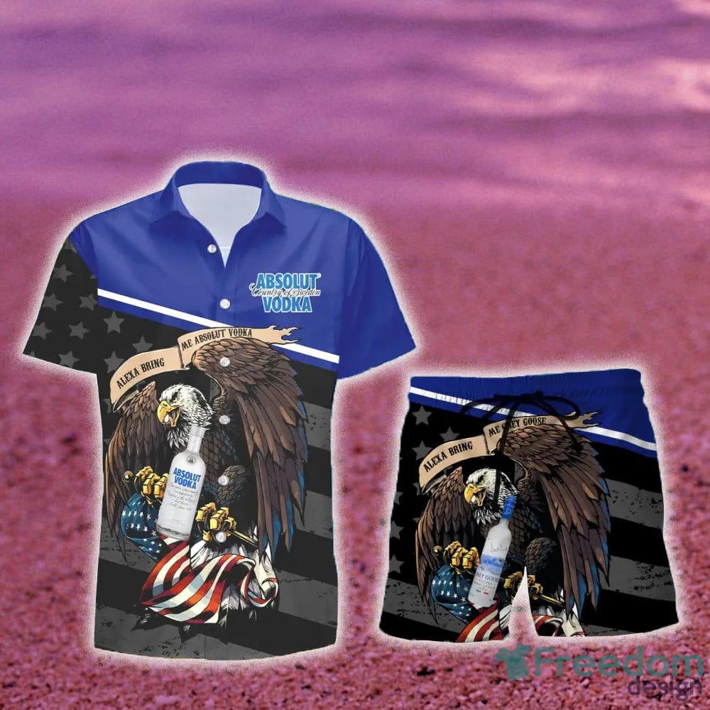 Absolut Vodka Eagle American Flag Hawaiian Shirt And Shorts Summer Men And  Women Gift - Banantees