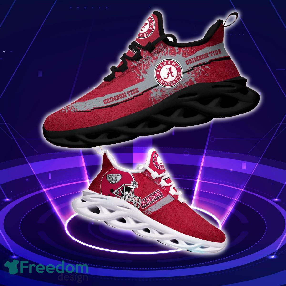 Alabama Crimson Tide Logo Helmet And Splatter Background Max Soul Shoes Best Sneakers For Fans Product Photo 1