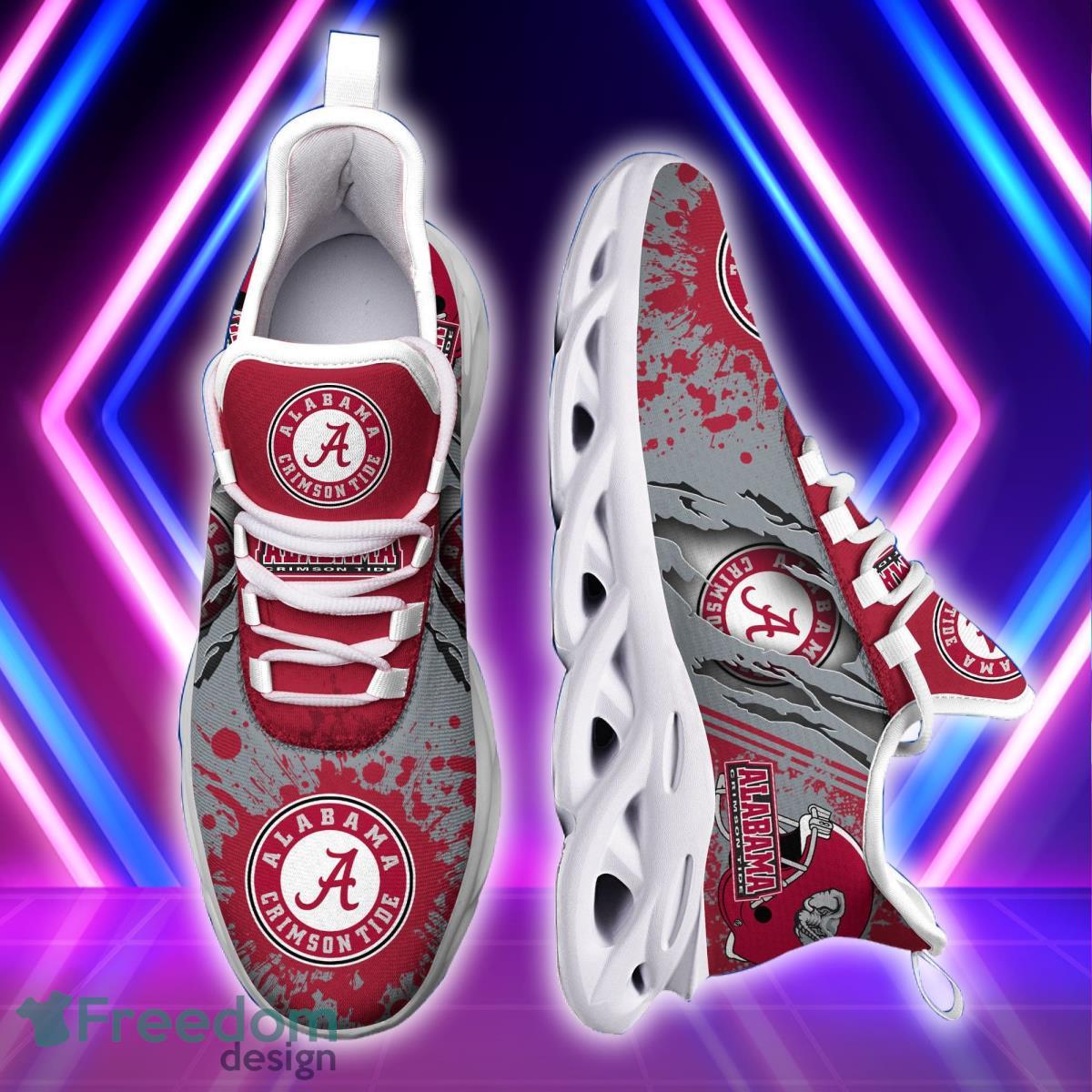 Alabama Crimson Tide Logo Torn And Splatter Background Max Soul Shoes Best Sneakers For Fans Product Photo 1