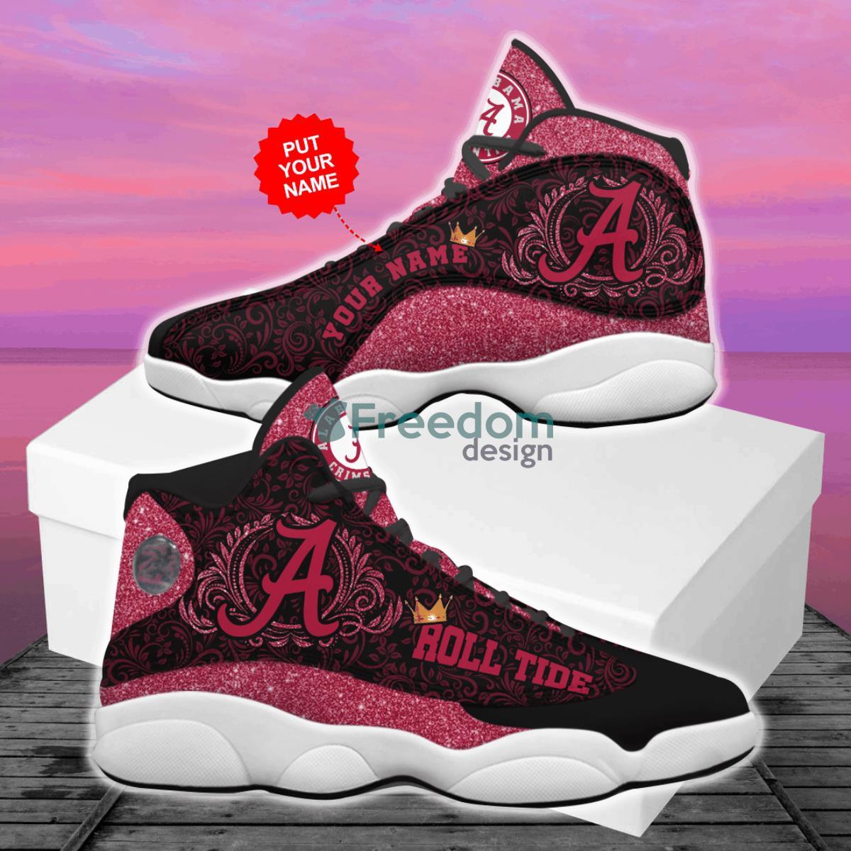 Alabama Crimson Tide Style Custom Name Air Jordan 13 Sneaker Product Photo 1