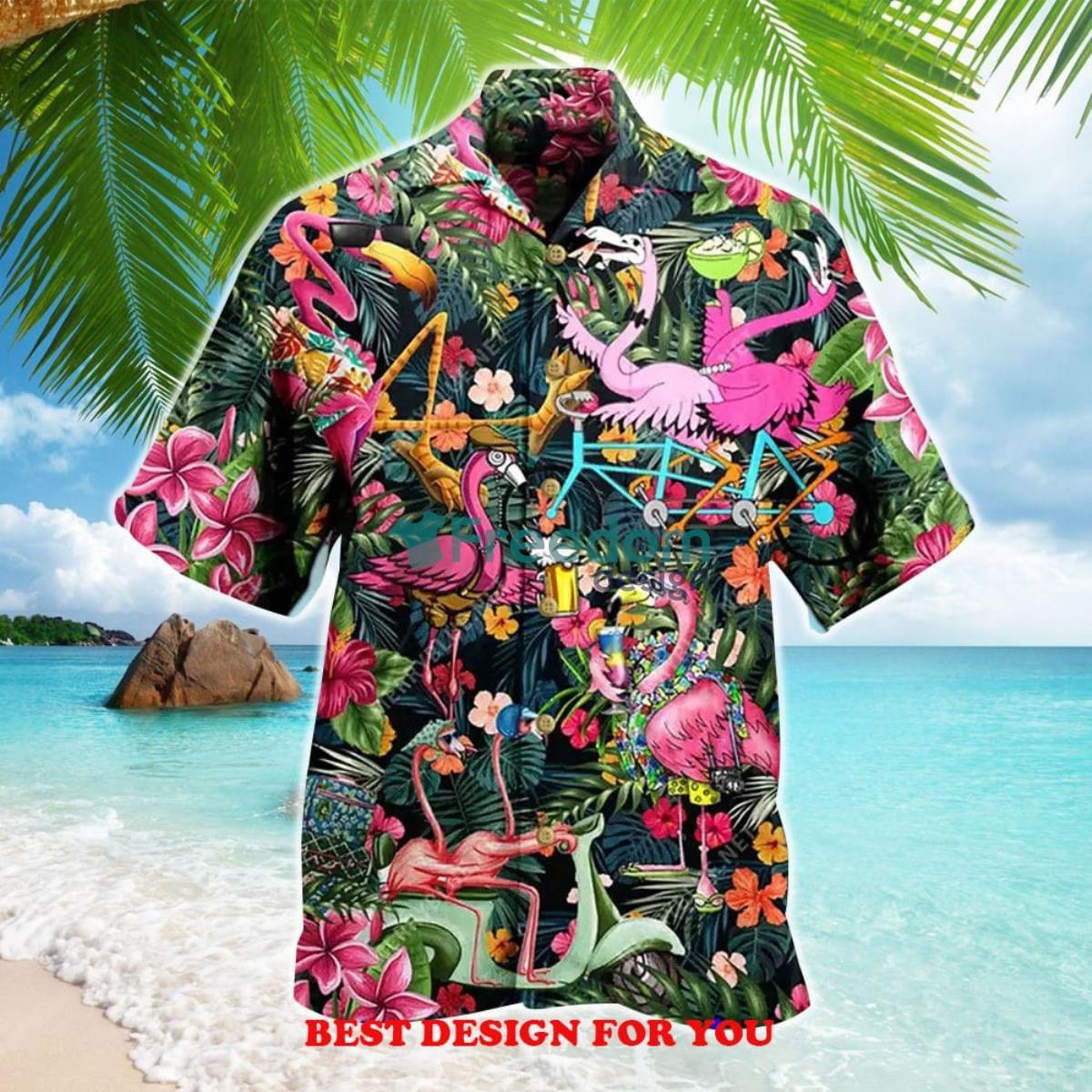 Aloha Flamingo Summer Tropical Print Over 3D Hawaiian Shirt Product Photo 1