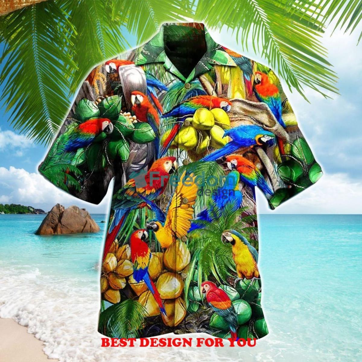 Parrot Funny Parrot Pirates In The Ocean Hawaiian Shirt - Trendy