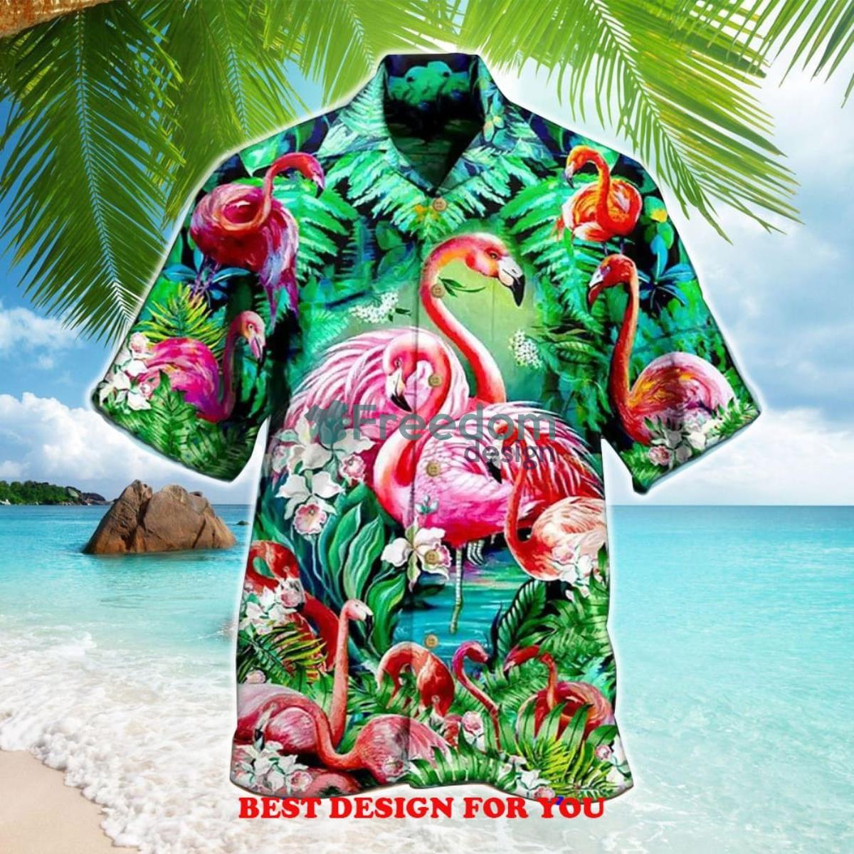 Aloha Tropical Flamingo Unisex Print Over 3D Hawaiian Shirt Product Photo 1