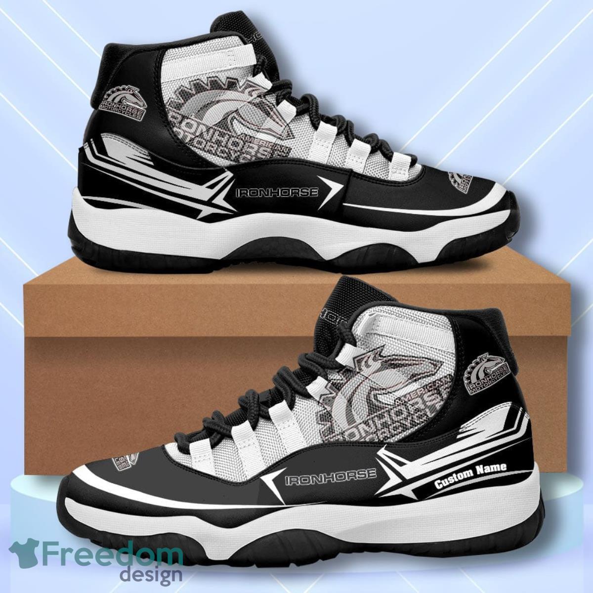 America IronHorse Custom Name Air Jordan 11  Sneakers Vintage Shoes Product Photo 1