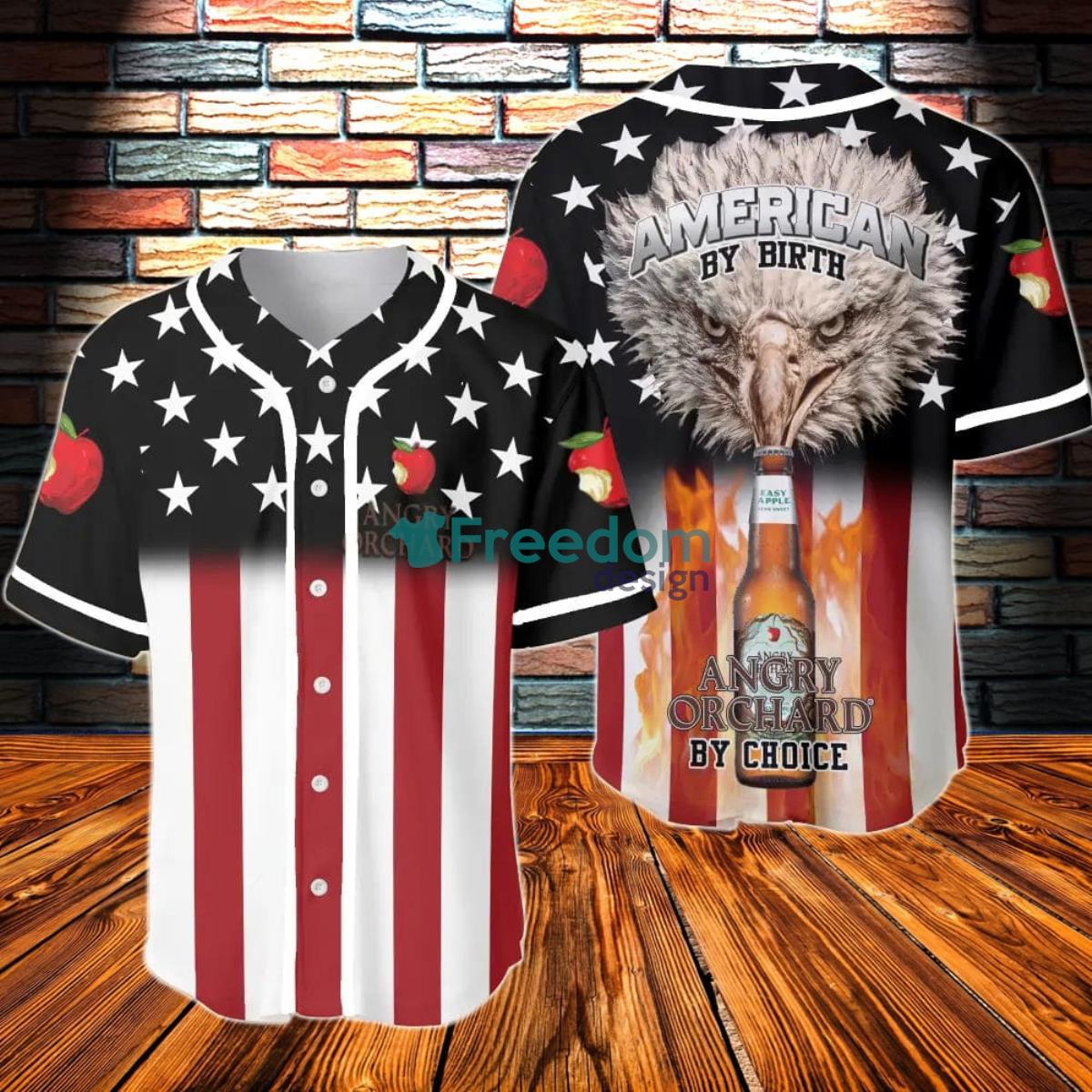 American By Birth Angry Orchard By Choice Baseball Jersey Product Photo 1