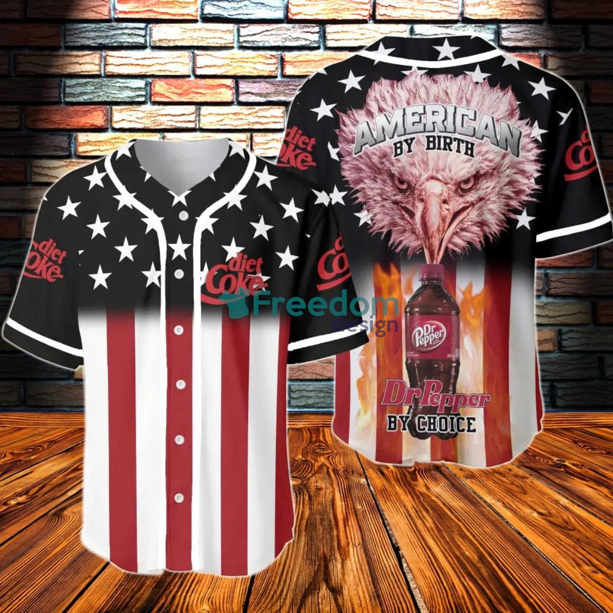 American By Birth Diet Coke By Choice Baseball Jersey Product Photo 1