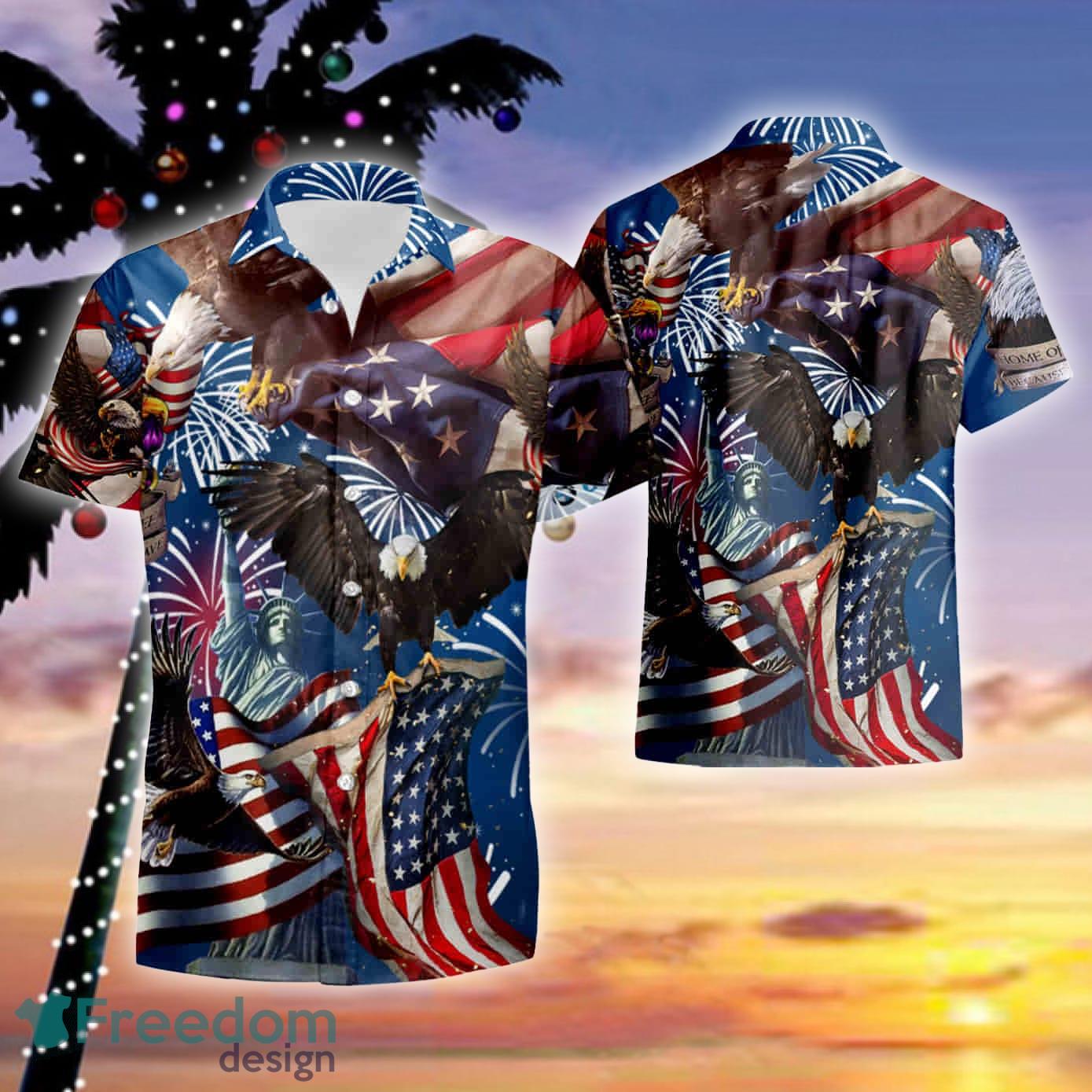 4th Of July Chicago Bears NFL Tropical Flower Graphic American Flag Printed  Hawaiian Shirt