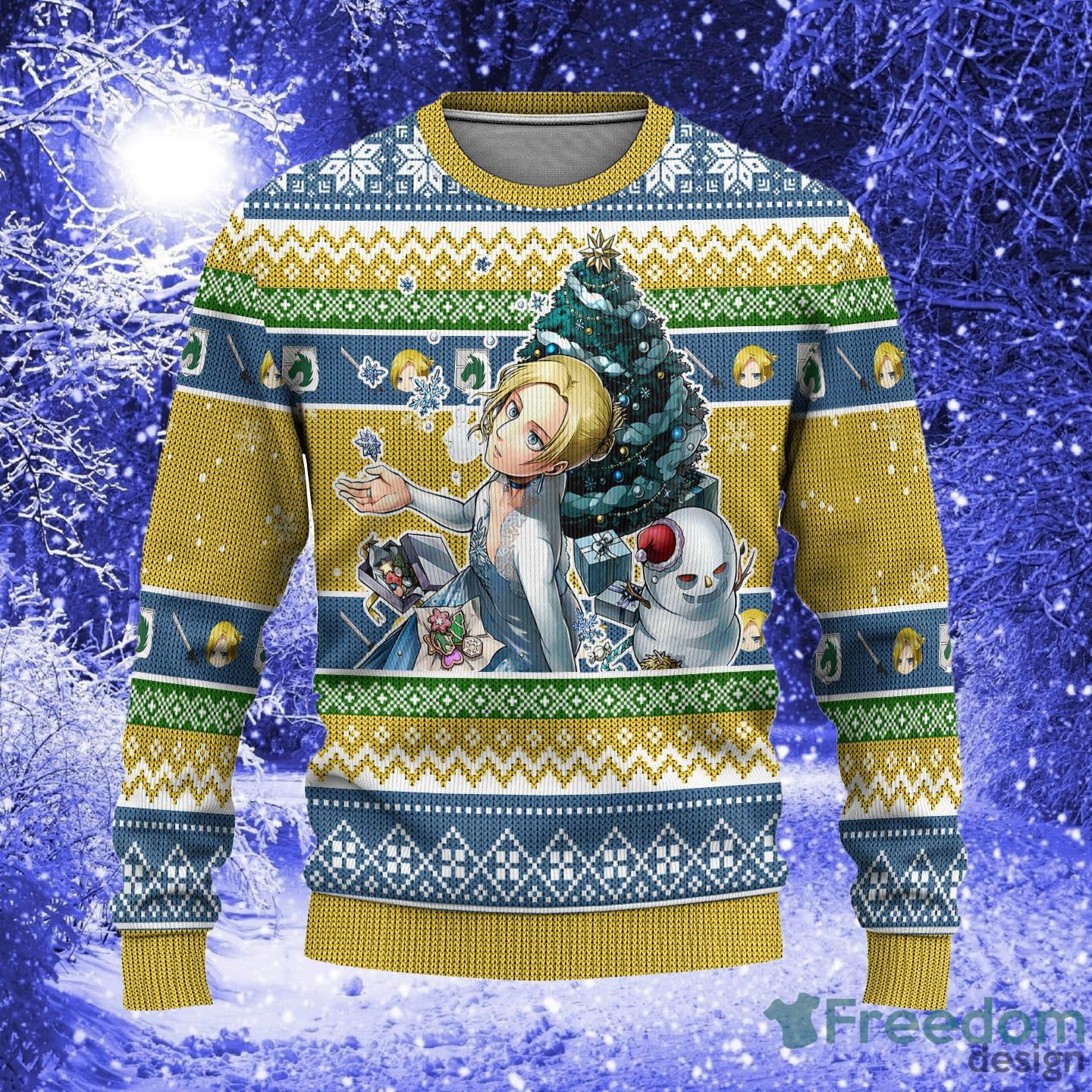 Annie Leonhart Attack on Titan Anime Xmas Women Mens Ugly Christmas Sweater - Annie Leonhart Attack on Titan Anime Ugly Christmas Sweater Xmas Gift_1 Annie Leonhart Attack on Titan Anime Xmas Women Mens Ugly Christmas Sweater - Annie Leonhart Attack on Titan Anime Ugly Christmas Sweater Xmas Gift_1