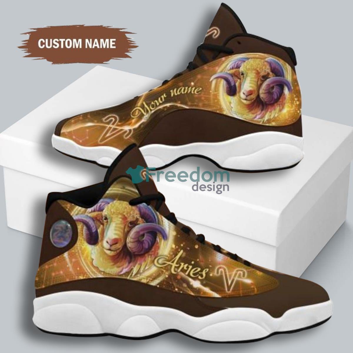 Aries Zodiac Sign Style Custom Name Air Jordan 13 Sneaker Product Photo 1