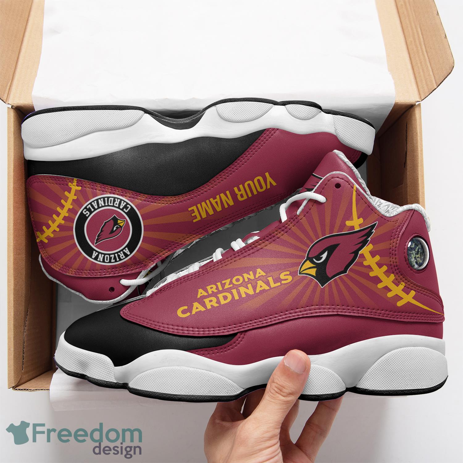 Arizona Cardinals NFL Personalized Name Air Jordan 13 High Top Shoes For Men Women - Arizona Cardinals Personalized Name NFL Air Jordan 13 High Top Shoes_2
