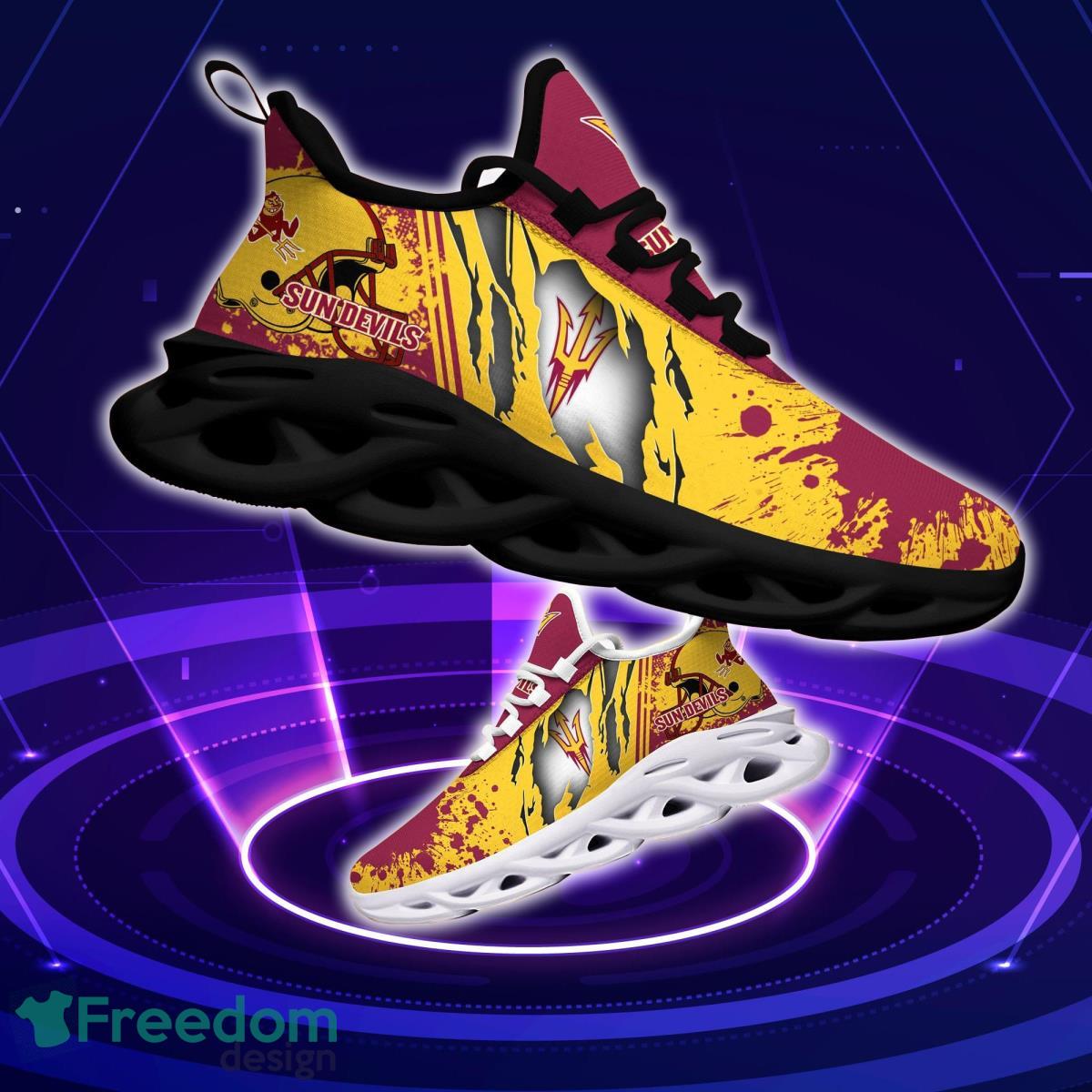 Arizona State Sun Devils Logo Torn And Splatter Background Max Soul Shoes Best Sneakers For Fans Product Photo 1