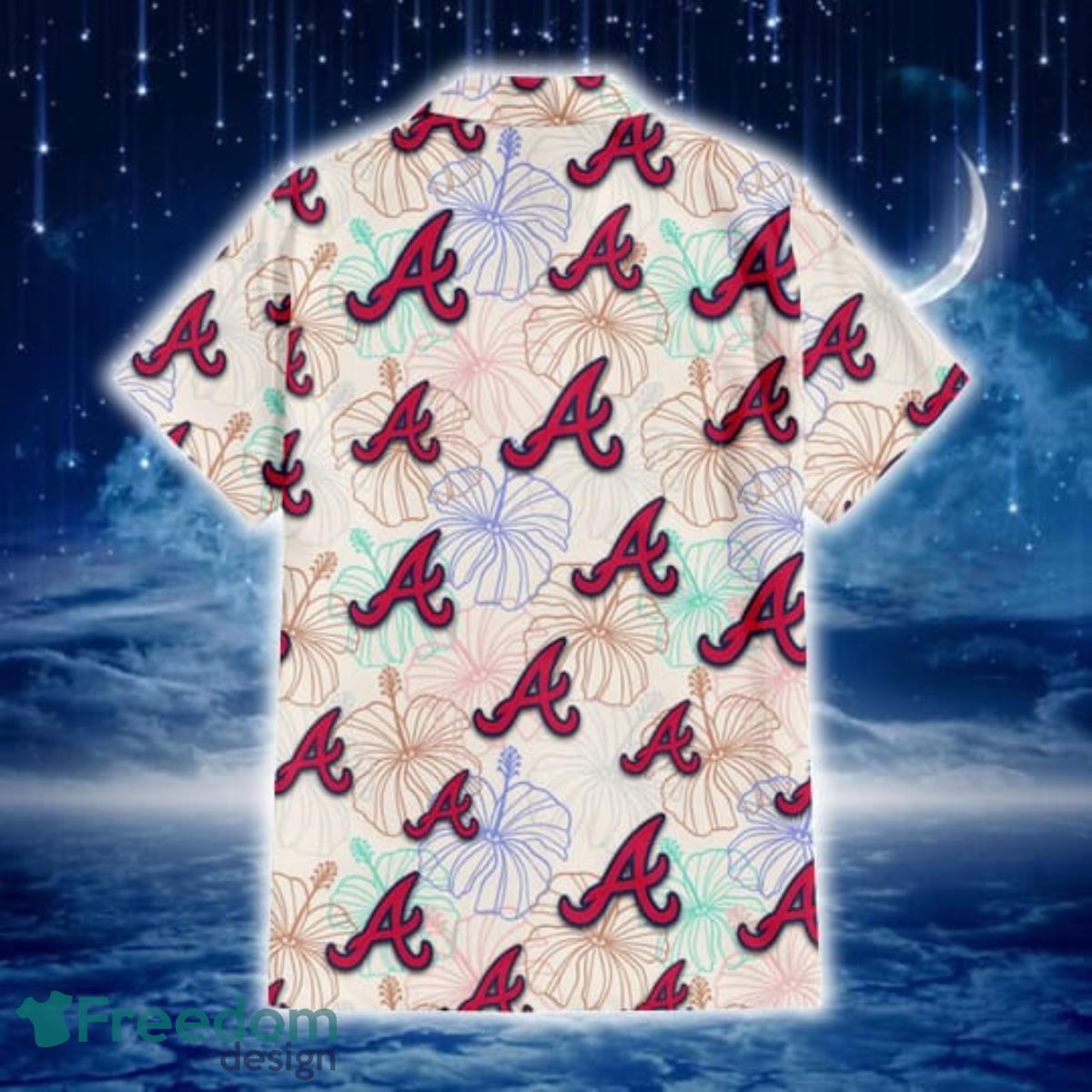 Atlanta Braves Hibiscus Flower Pattern 3D All Over Print Hawaiian Shirt  Gift For Braves Fans - Freedomdesign