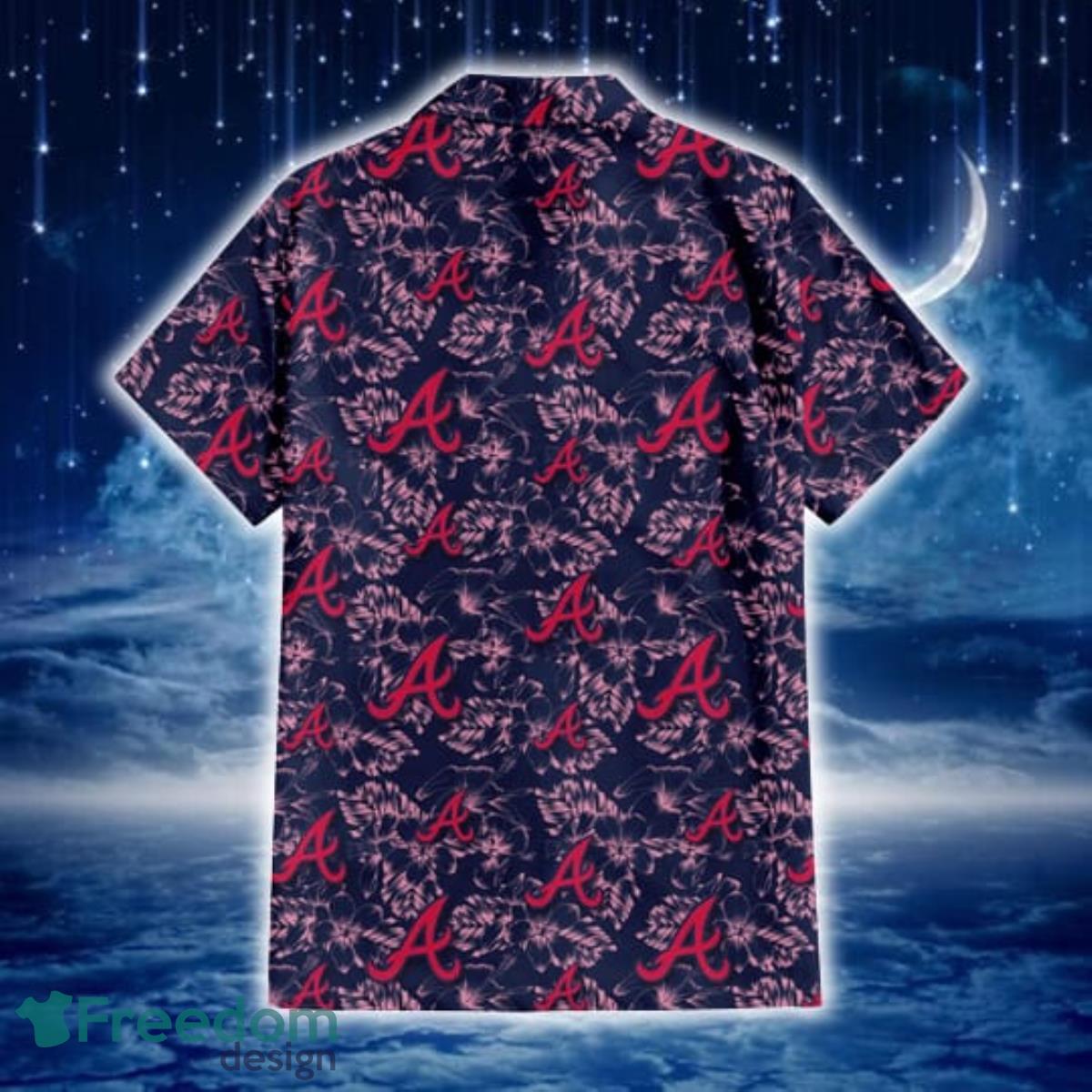 Chicago Cubs Violet Red Blue Leaf Black Background 3D Hawaiian Shirt Gift  For Fans - Freedomdesign