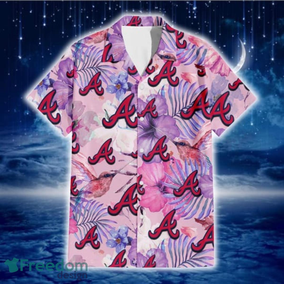 Houston Astros White Purple Hibiscus Pink Hummingbird Pink Hawaiian Shirt  For Fans