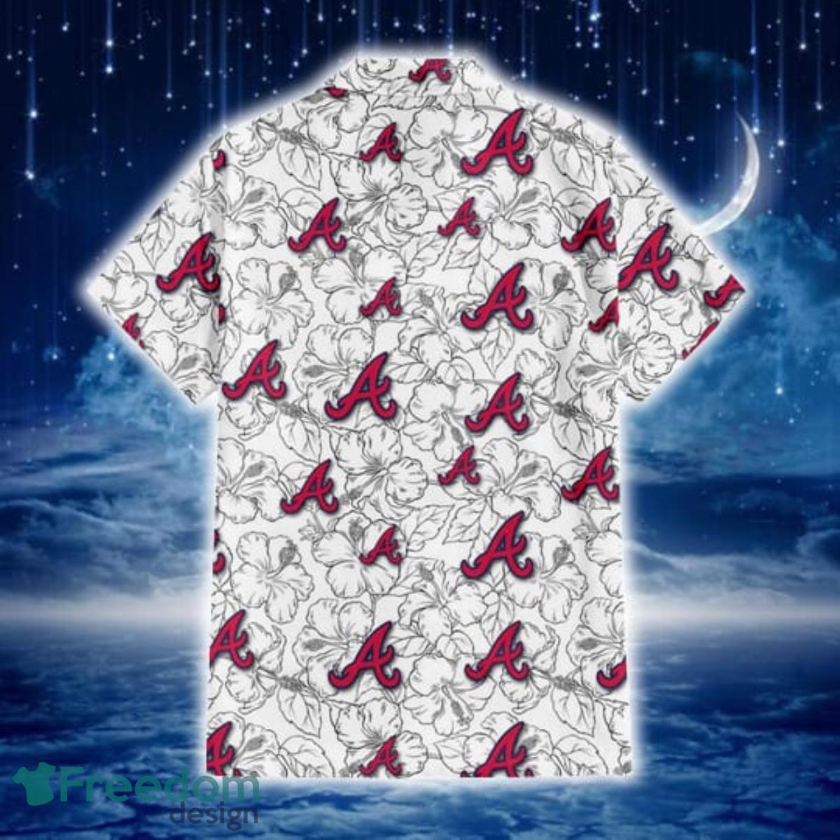 Atlanta Braves Baseball Pattern On White Background Print Hawaiian Shirt -  Shibtee Clothing