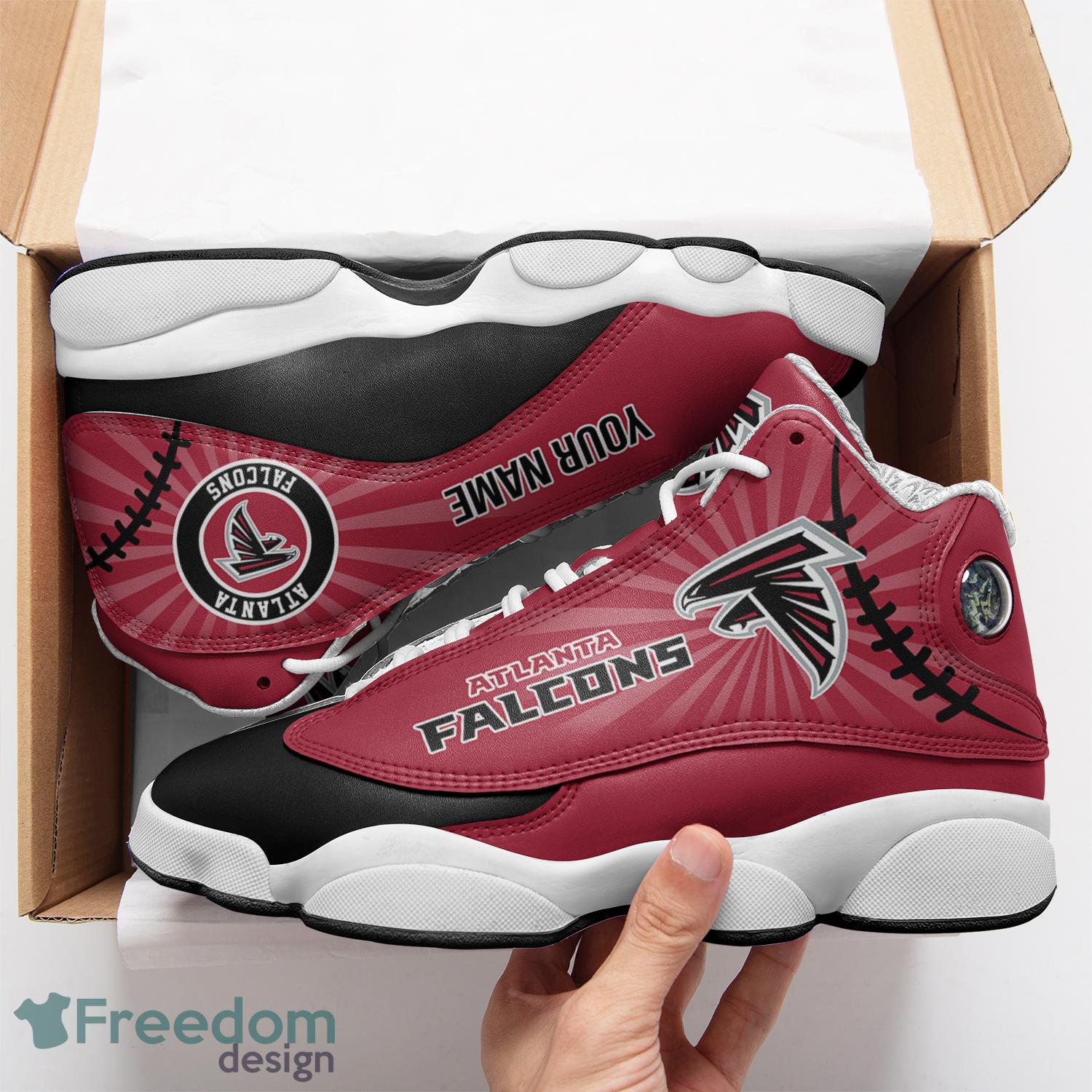 Atlanta Falcons NFL Personalized Name Air Jordan 13 High Top Shoes For Men Women - Atlanta Falcons Personalized Name NFL Air Jordan 13 High Top Shoes_2