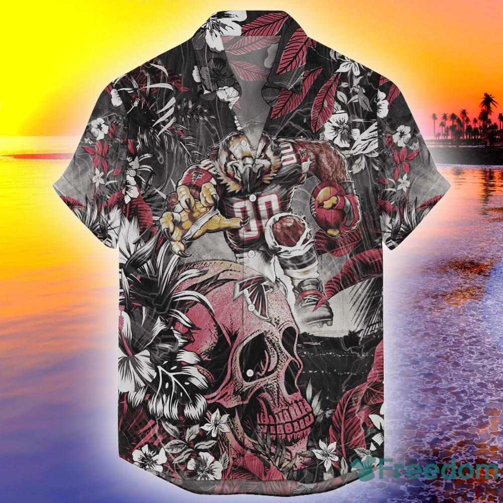 Atlanta Falcons Stripes and Skull Danger Hawaiian Shirt For