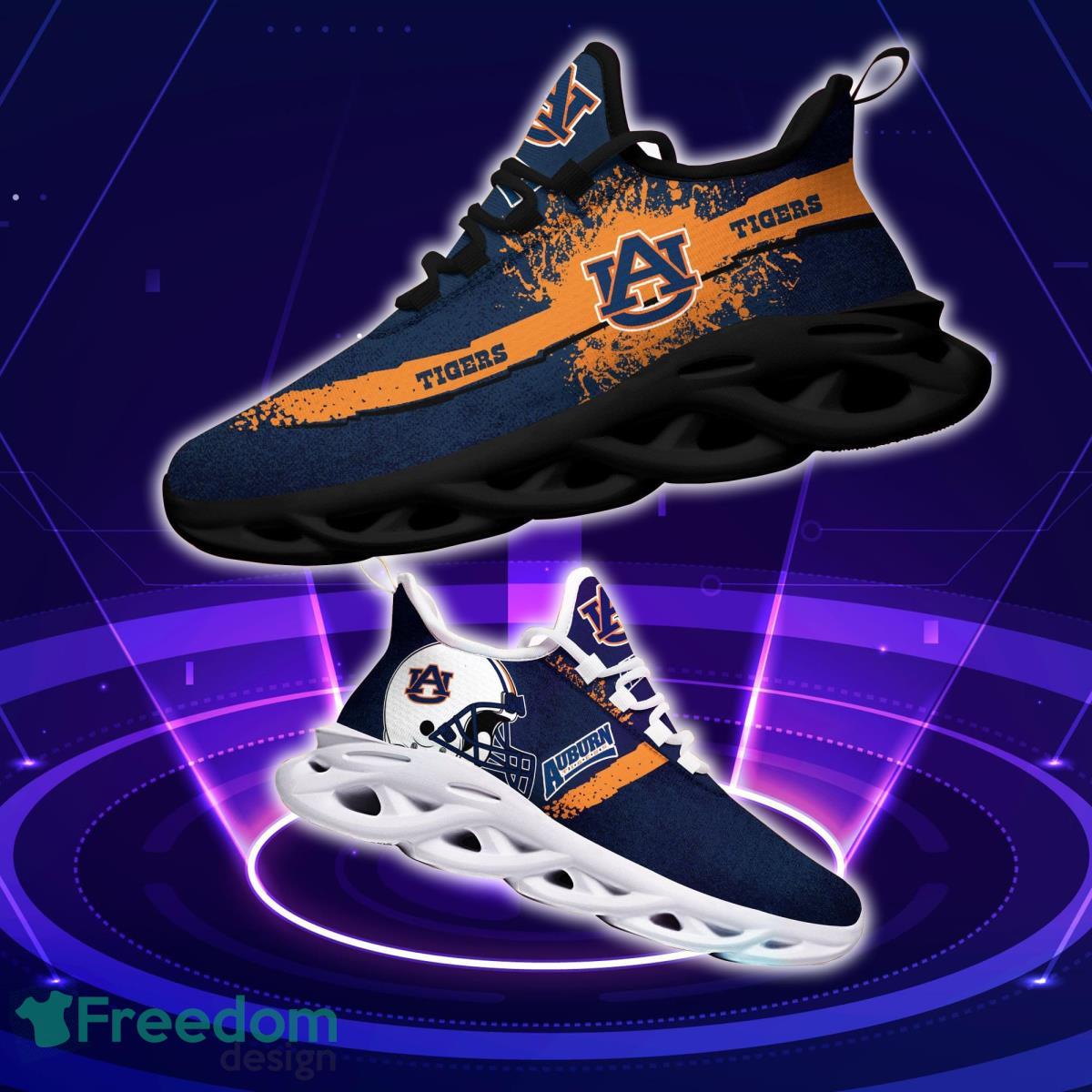 Auburn Tigers Logo Helmet And Splatter Background Max Soul Shoes Best Sneakers For Fans Product Photo 1