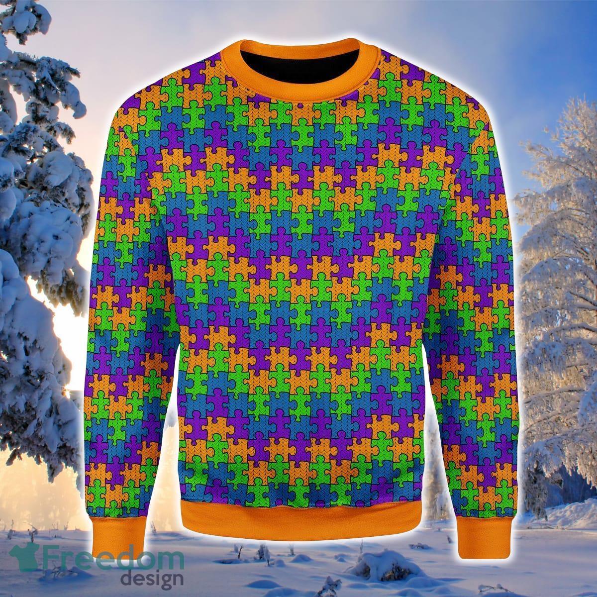 Autism 3D Sweater Ugly Christmas Sweater For Men Women Product Photo 1