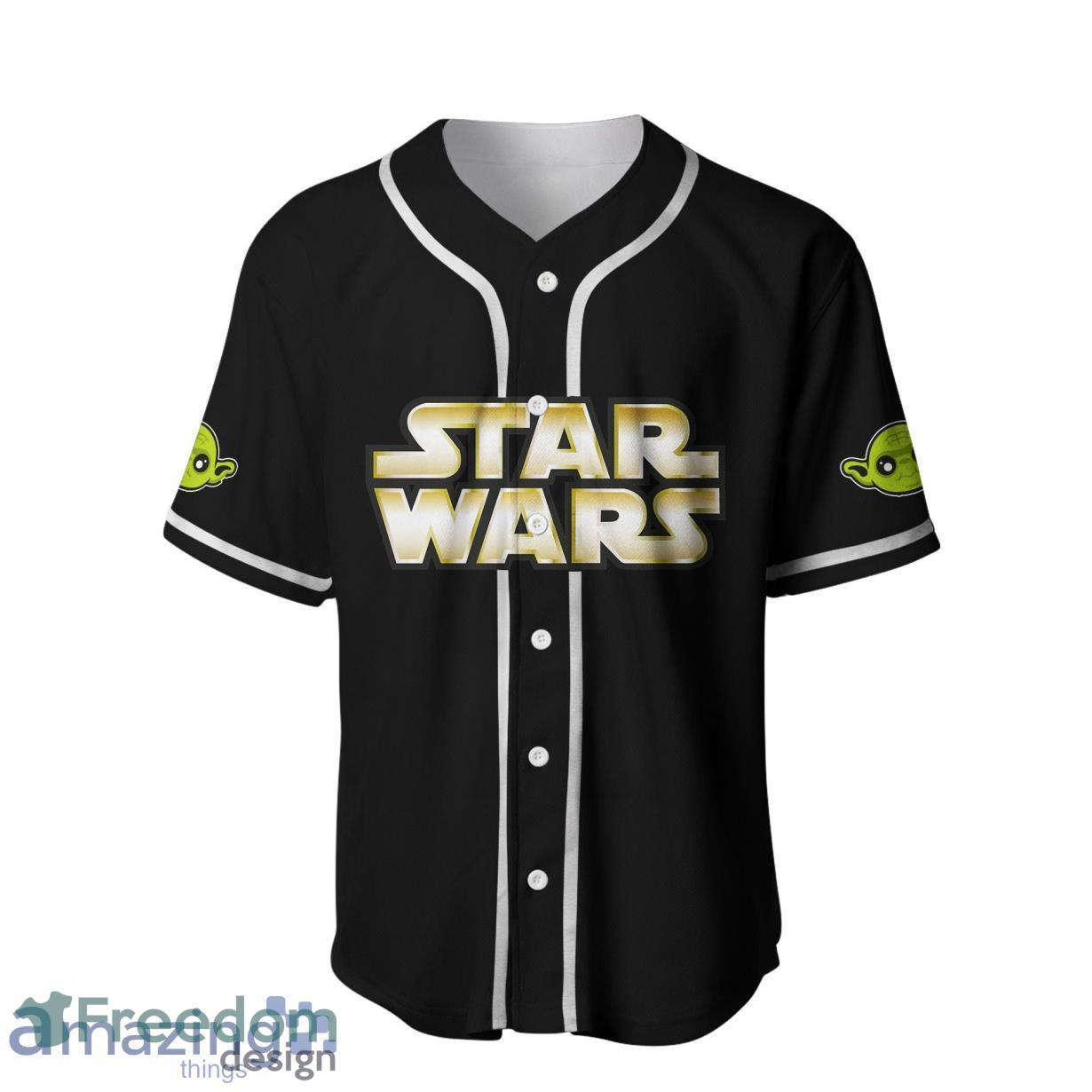 Baby Yoda Star Wars Green Black Baseball Jersey Product Photo 2