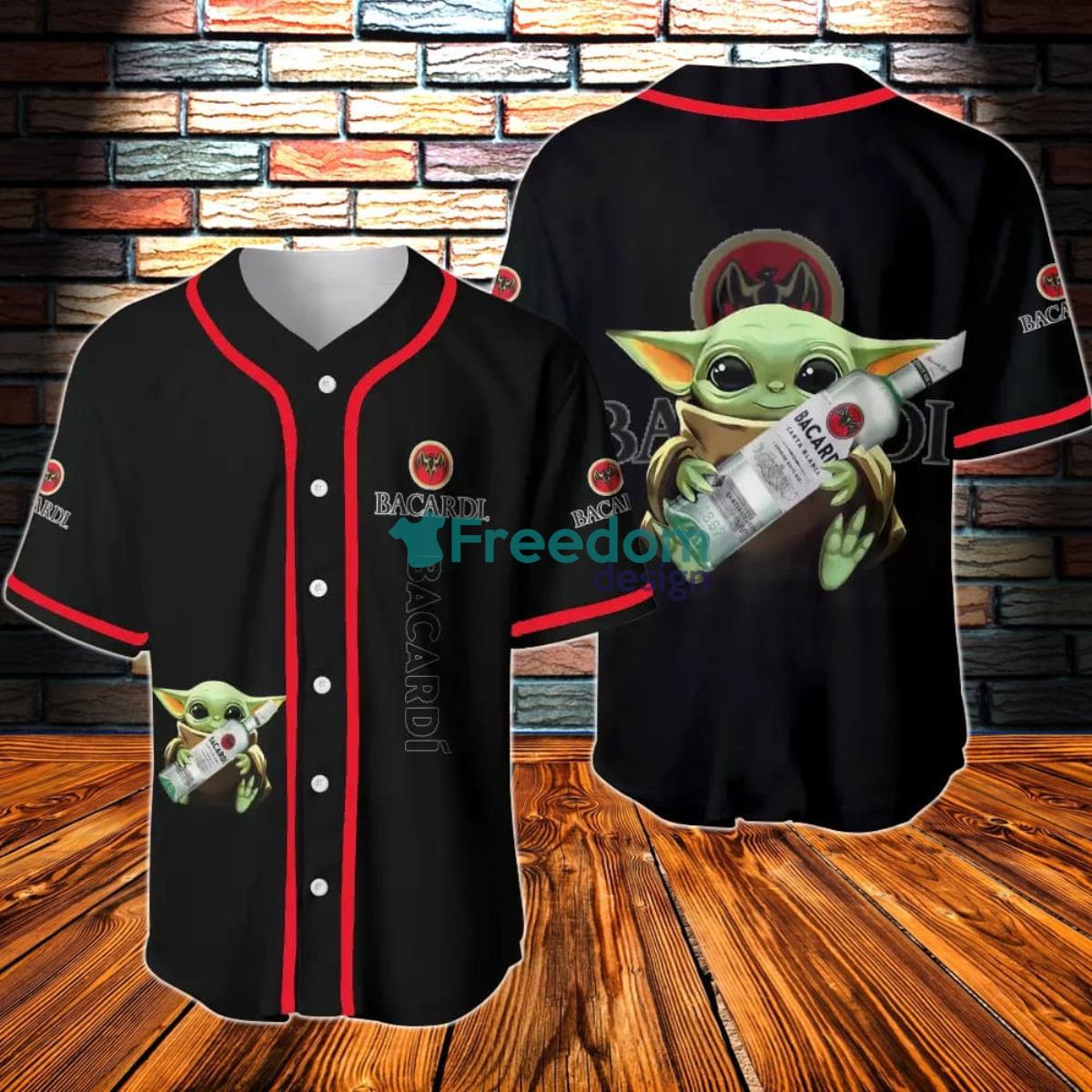 Bacardi Baby Yoda Baseball Jersey Product Photo 1