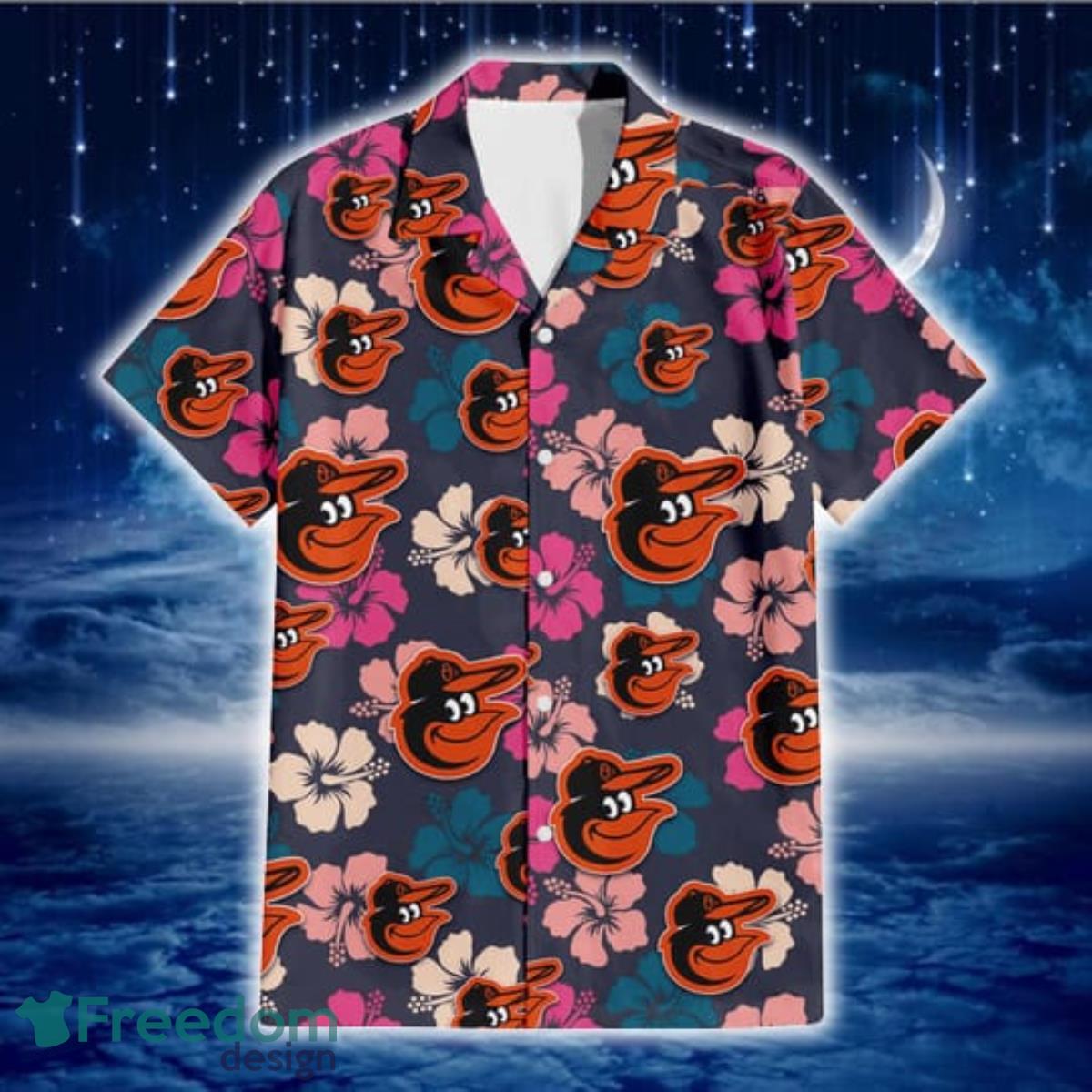 Baltimore Orioles Tropical Flower Pattern 3D All Over Print Hawaiian Shirt  Gift For Orioles Fans - Freedomdesign