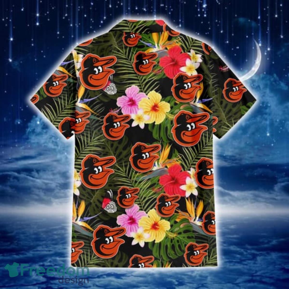 Baltimore Orioles Colorful Hibiscus Green Leaf Back Background 3D Hawaiian  Shirt Gift For Fans - Freedomdesign