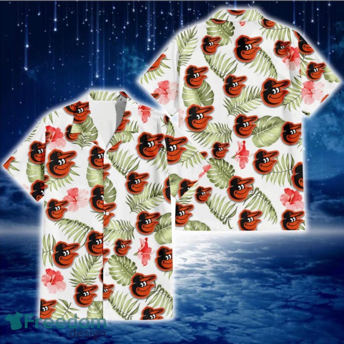 Baltimore Orioles Colorful Hibiscus Green Leaf Back Background 3D Hawaiian  Shirt Gift For Fans - Freedomdesign