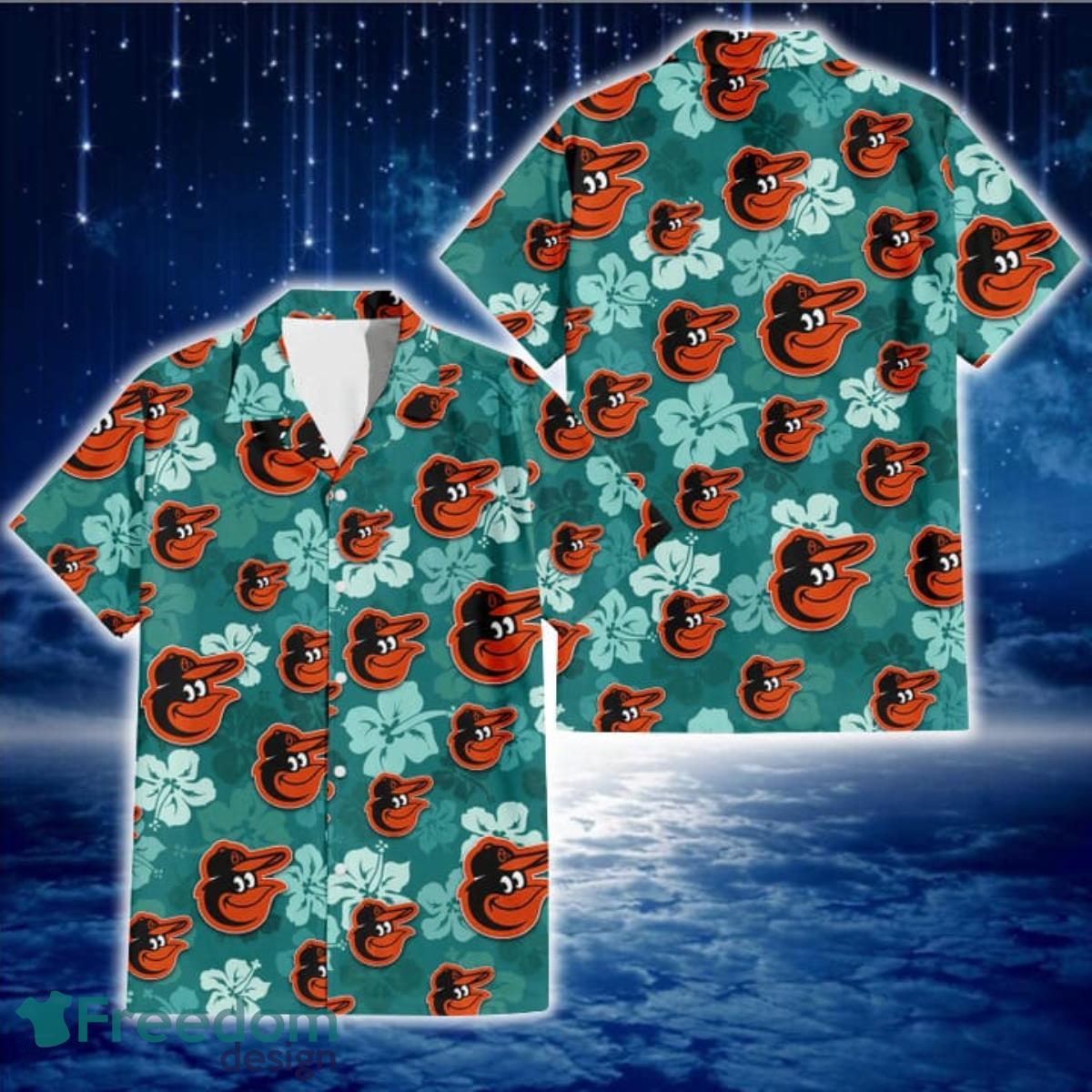 Baltimore Orioles Team Hibiscus Pattern Aloha Hawaiian Shirt