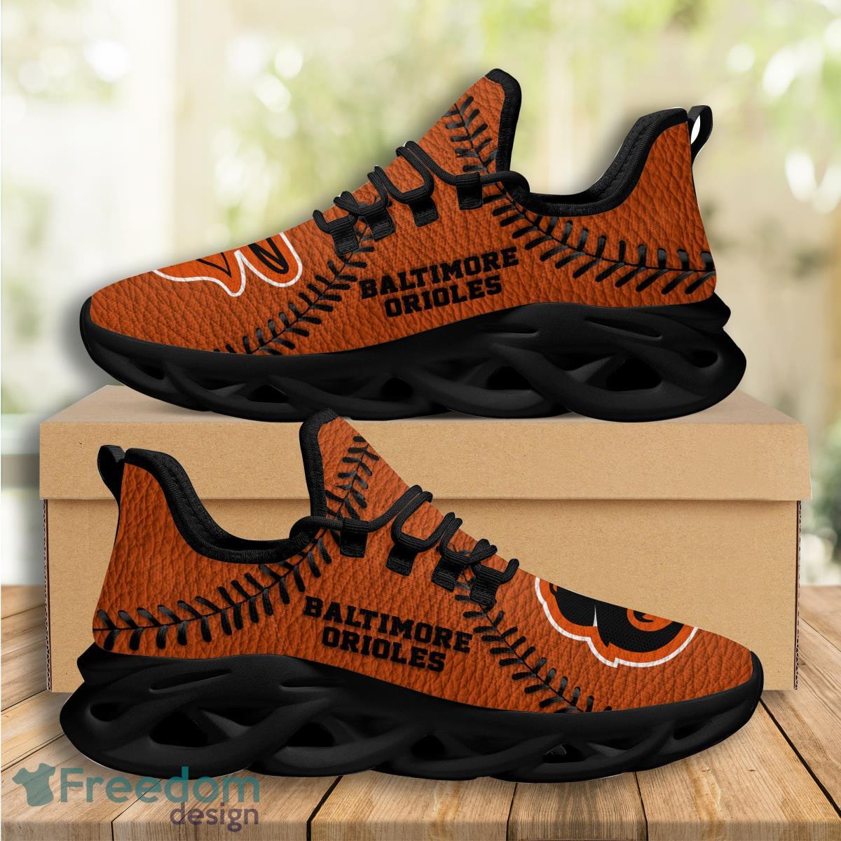 Baltimore Orioles Logo Seam Pattern 3D Max Soul Sneaker Product Photo 2