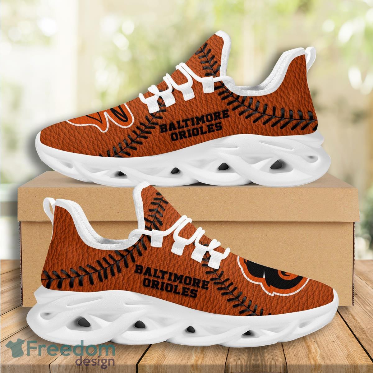 Baltimore Orioles Logo Seam Pattern 3D Max Soul Sneaker Product Photo 1