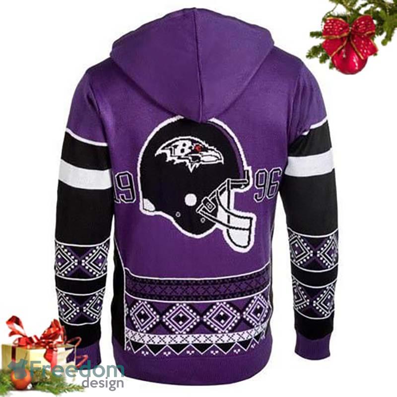 NFL Ugly Hoody Baltimore Ravens Sweater Jumper Christmas Style Big Logo