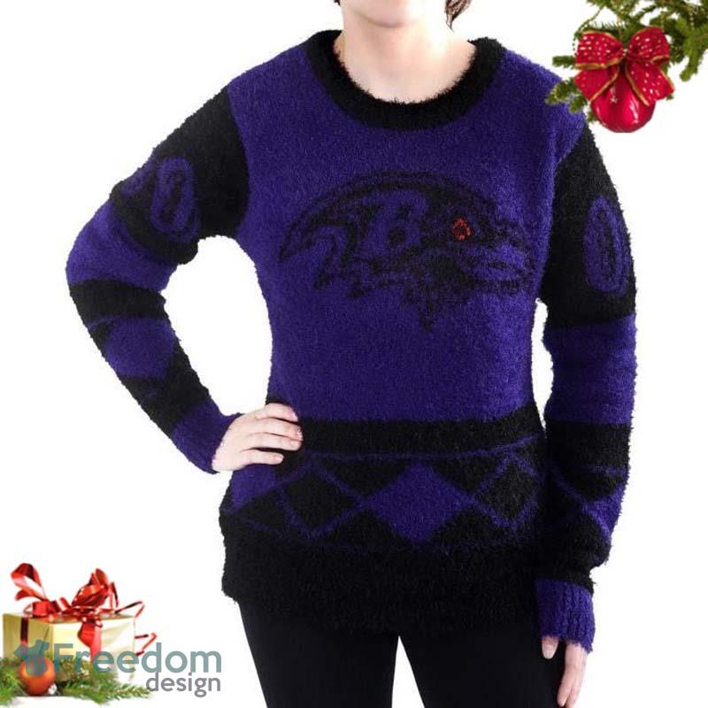 Baltimore Ravens Fans Pattern Festivity Ugly Christmas Sweater -  Freedomdesign