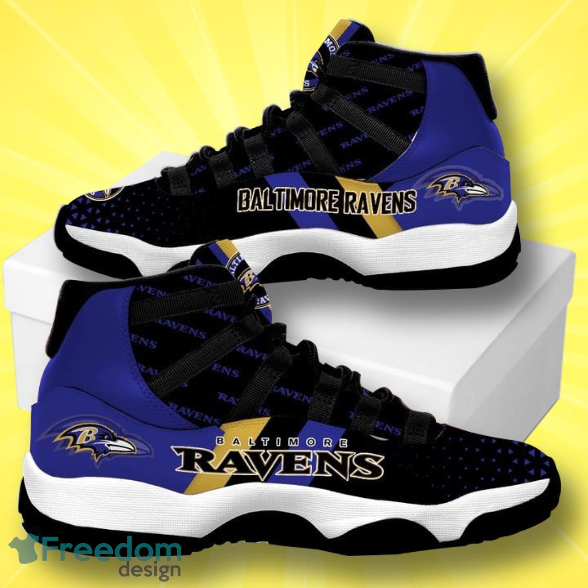 Baltimore Ravens Football Team Air Jordan 11 Best Sneakers For Men Women Fans Product Photo 2