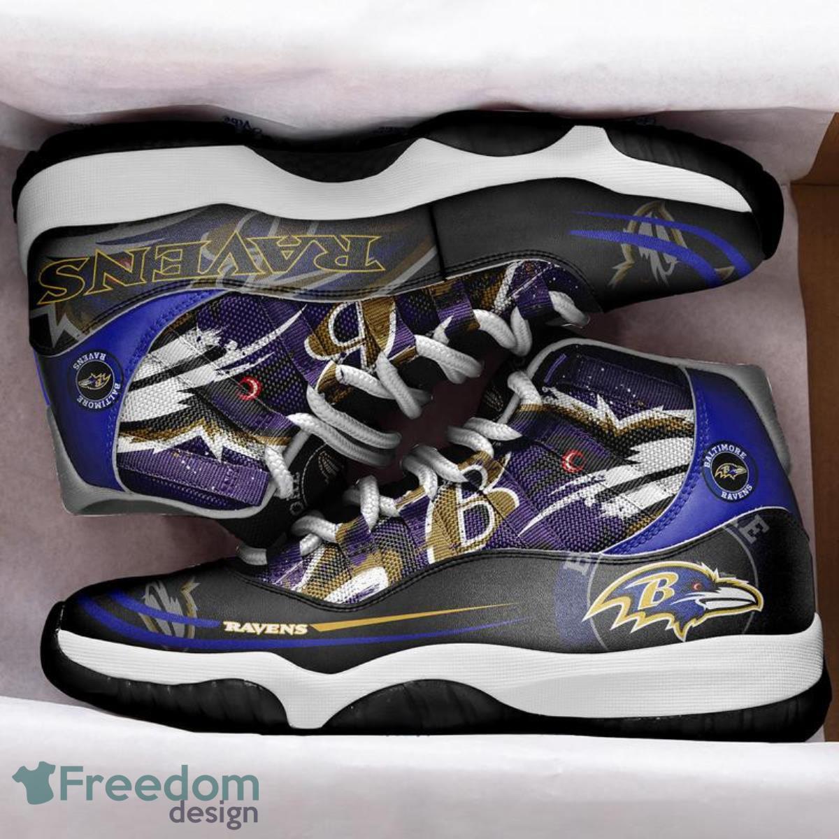 Baltimore Ravens Football Team Air Jordan 11 Best Sneakers For Real Fans Product Photo 2