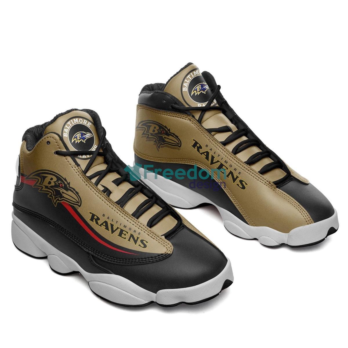 Baltimore Ravens Football Team Air Jordan 13 Shoes For Fans Product Photo 1