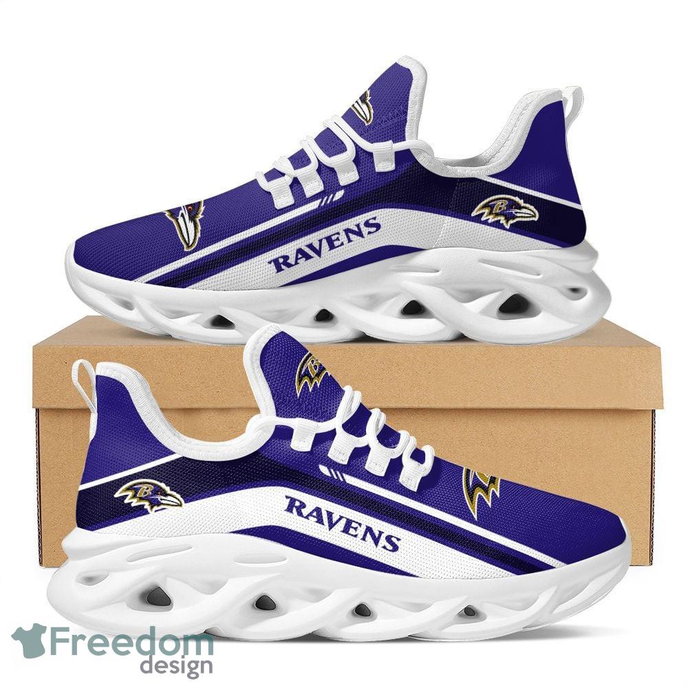 NFL Baltimore Ravens Custom Name Purple Black Max Soul Shoes Gift For Fans  Sport - Freedomdesign