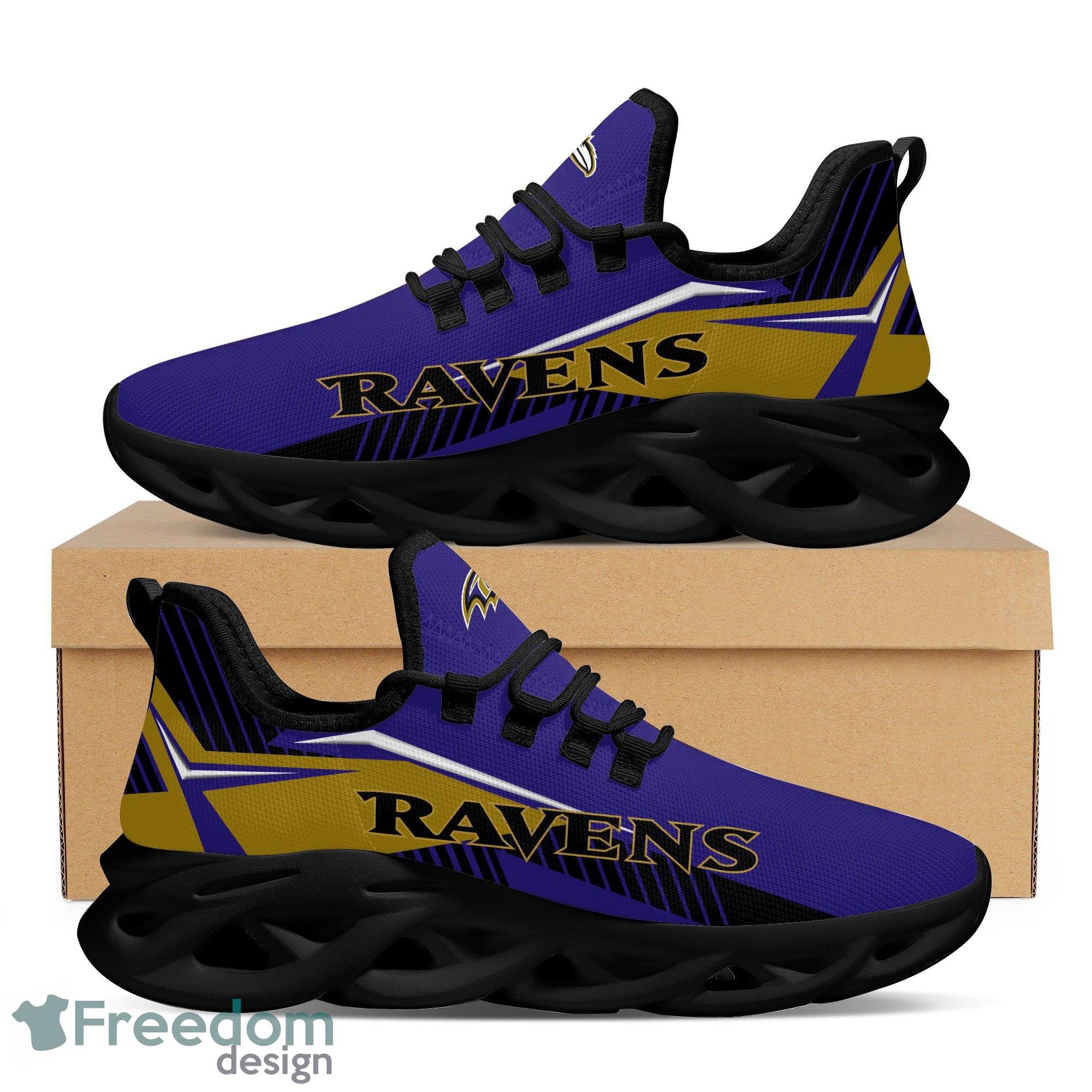 Baltimore Ravens Logo Stripe Running Sneaker Max Soul Shoes Gift For Men  And Women - Freedomdesign