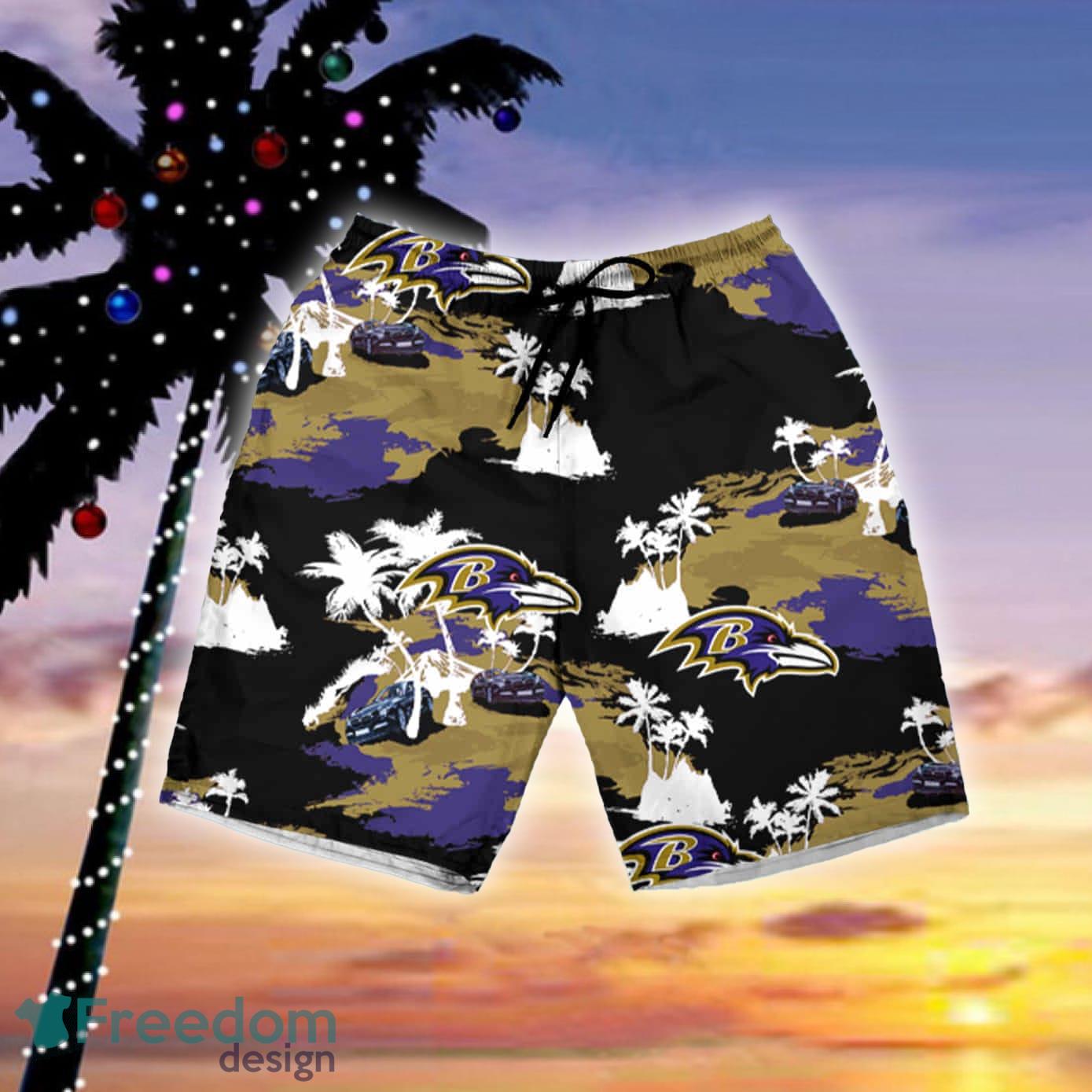 Logo Baltimore Ravens NFL Hawaiian Shirt And Short Set Summer For Men Women  - Freedomdesign